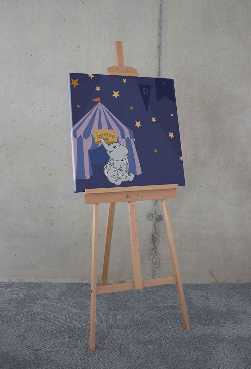 Komar Leinwandbild Keilrahmenbild - Starry Night with Dumbo - Größe 60 x 60 cm, Disney (1 St)