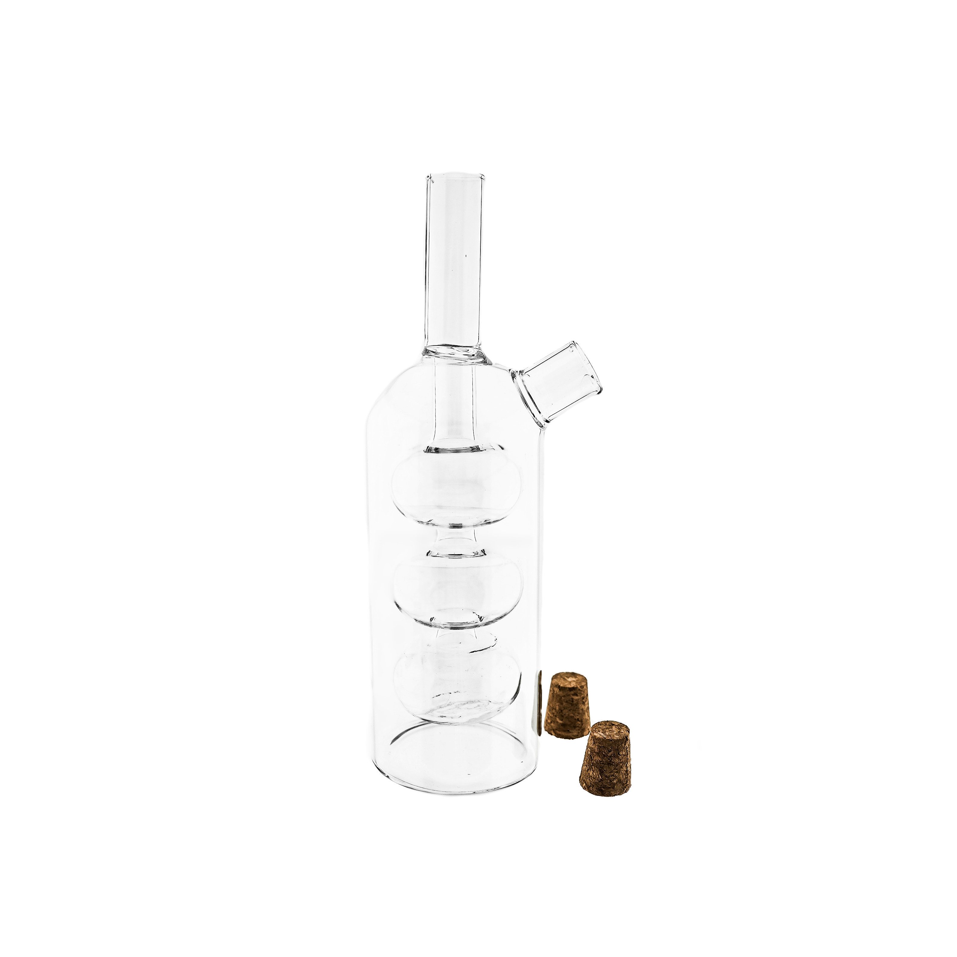 Almina Menage-Set 2in1 Öl- & Essigflasche "Zeyla Di Due" aus Borosilikatglas mit Korken, (1-tlg) – Bild 2 von 5