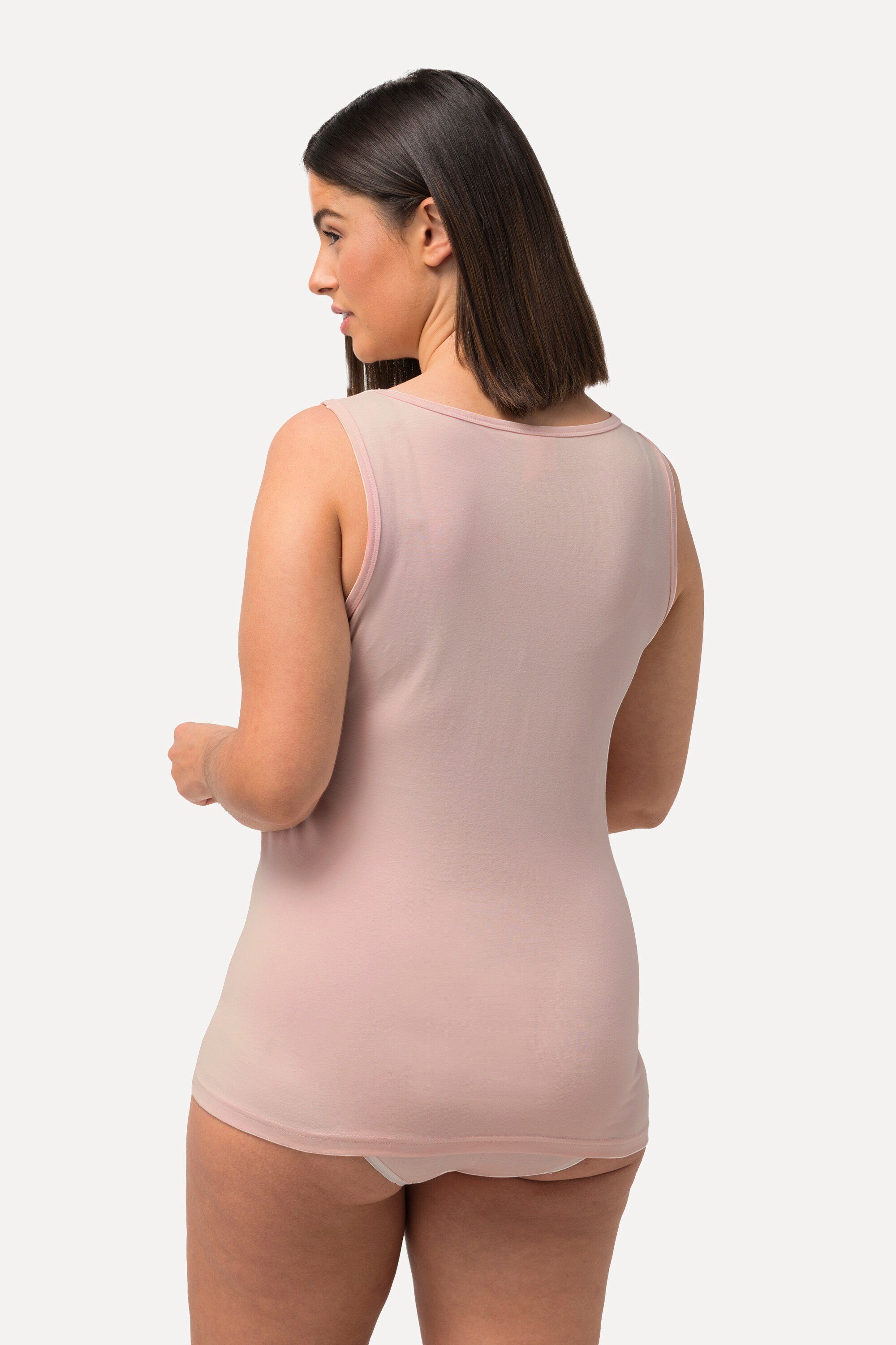 Ulla Popken Unterhemd Bodyforming-Unterhemd breite Rundhals rosa Träger