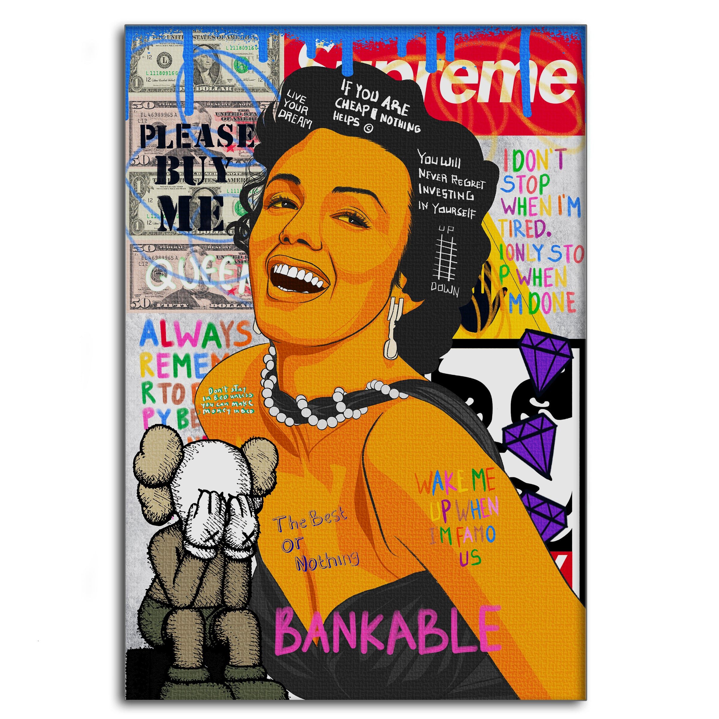 SimpleCanvas Wandbild Marilyn Monroe - Leinwandbild Pop Art, Wandbild Pop Art, Portrait, Marilyn Monroe