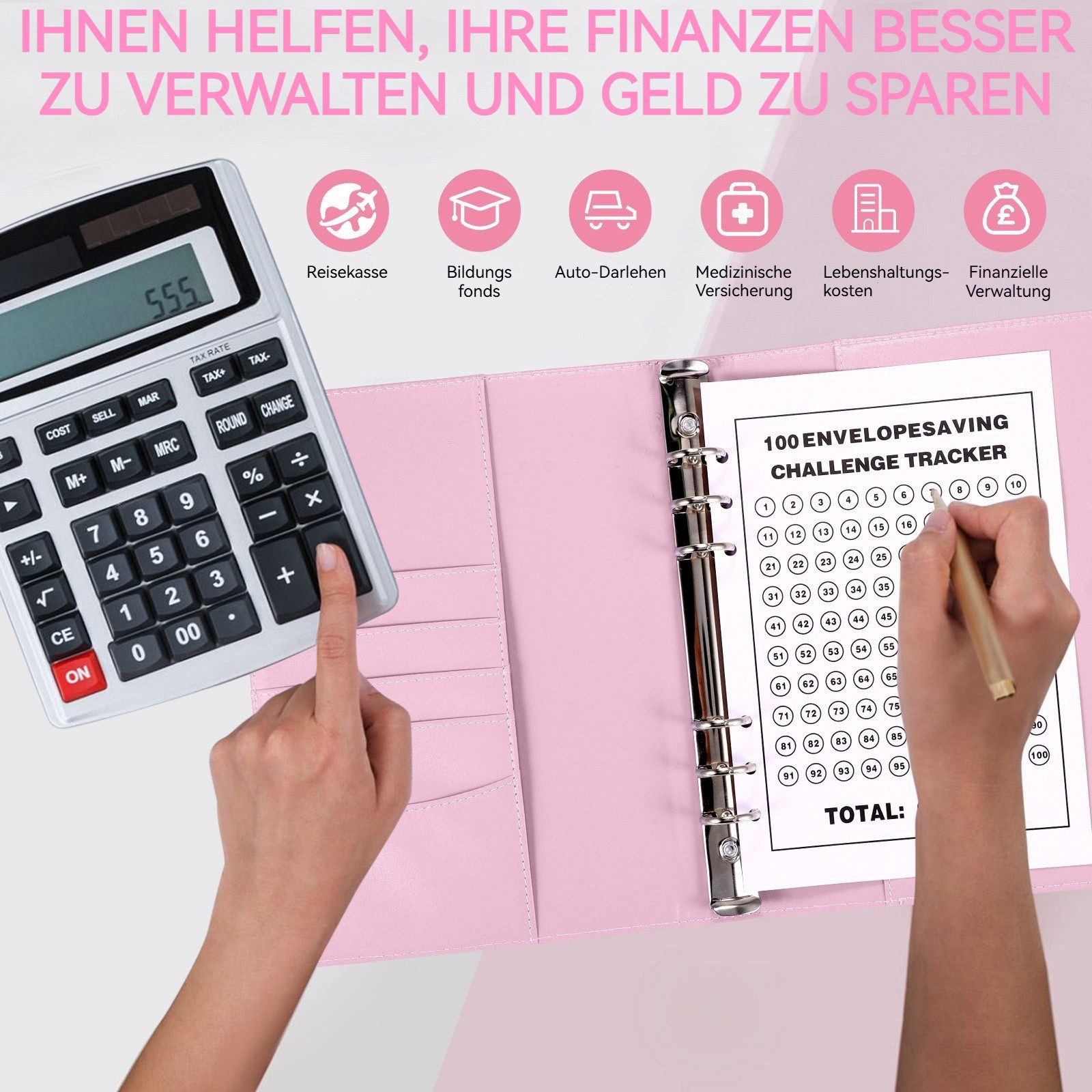BlingBin Ringbuchmappe A5 Haushaltsplaner Mit Umschlägen, Budget Binder (1e günstig online kaufen
