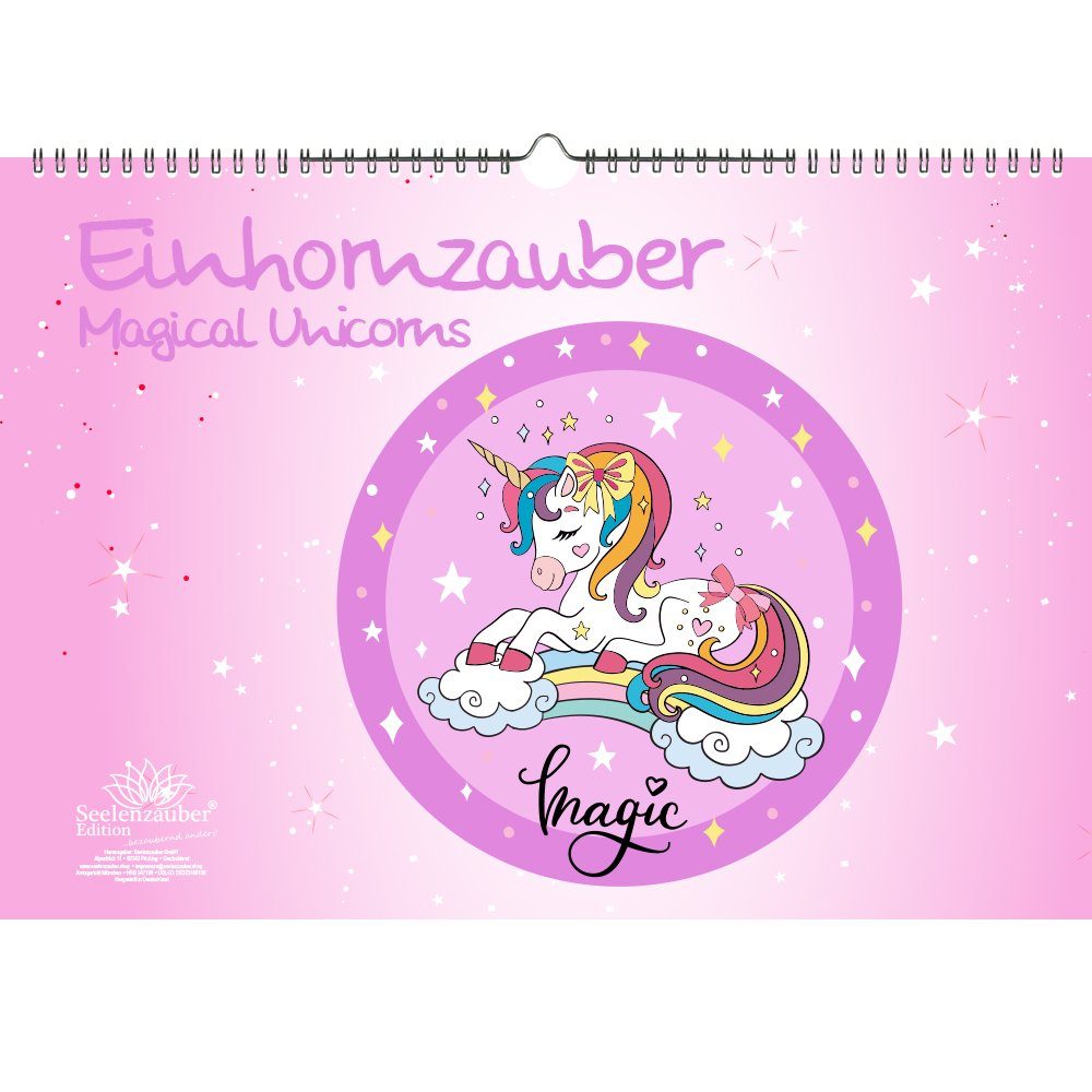 Seelenzauber ewige Kalender Einhornzauber Immerwährender Kalender DIN A3 Einhorn Einhörner Unicorn