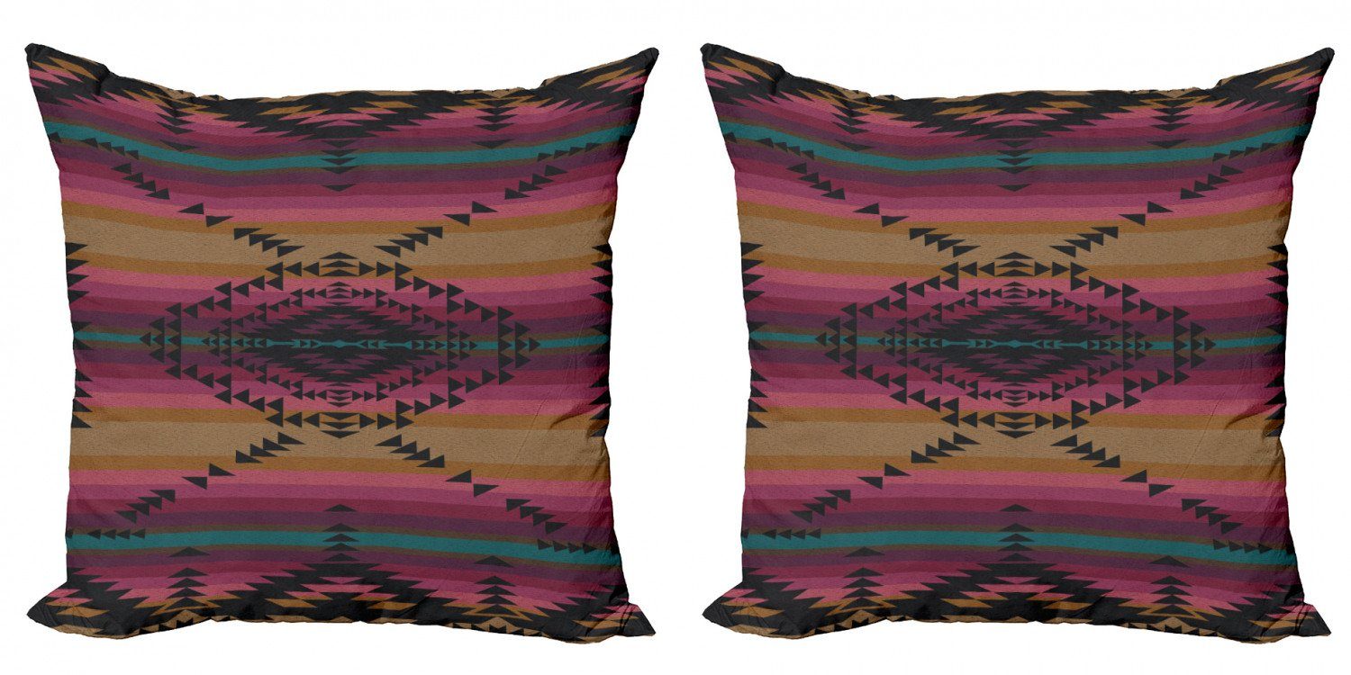 (2 Stück), Ethnisch Triangles Kissenbezüge Accent Modern Doppelseitiger Digitaldruck, Streifen Abakuhaus Bunte