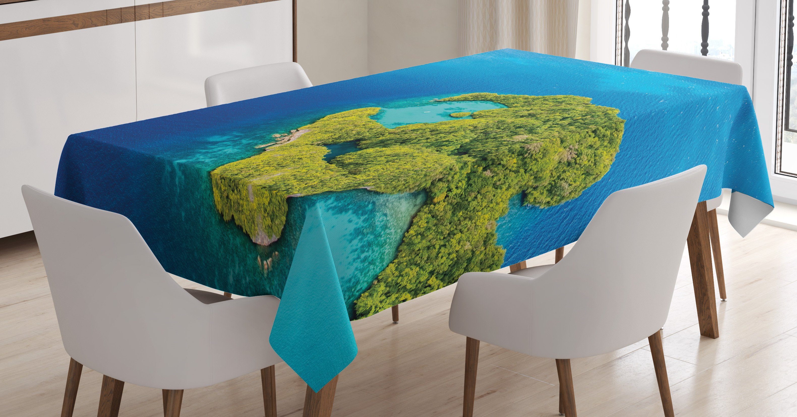 Abakuhaus Tischdecke Farbfest Waschbar Für den Außen Bereich geeignet Klare Farben, Tropisch Luftaufnahme Von Palau | Tischdecken