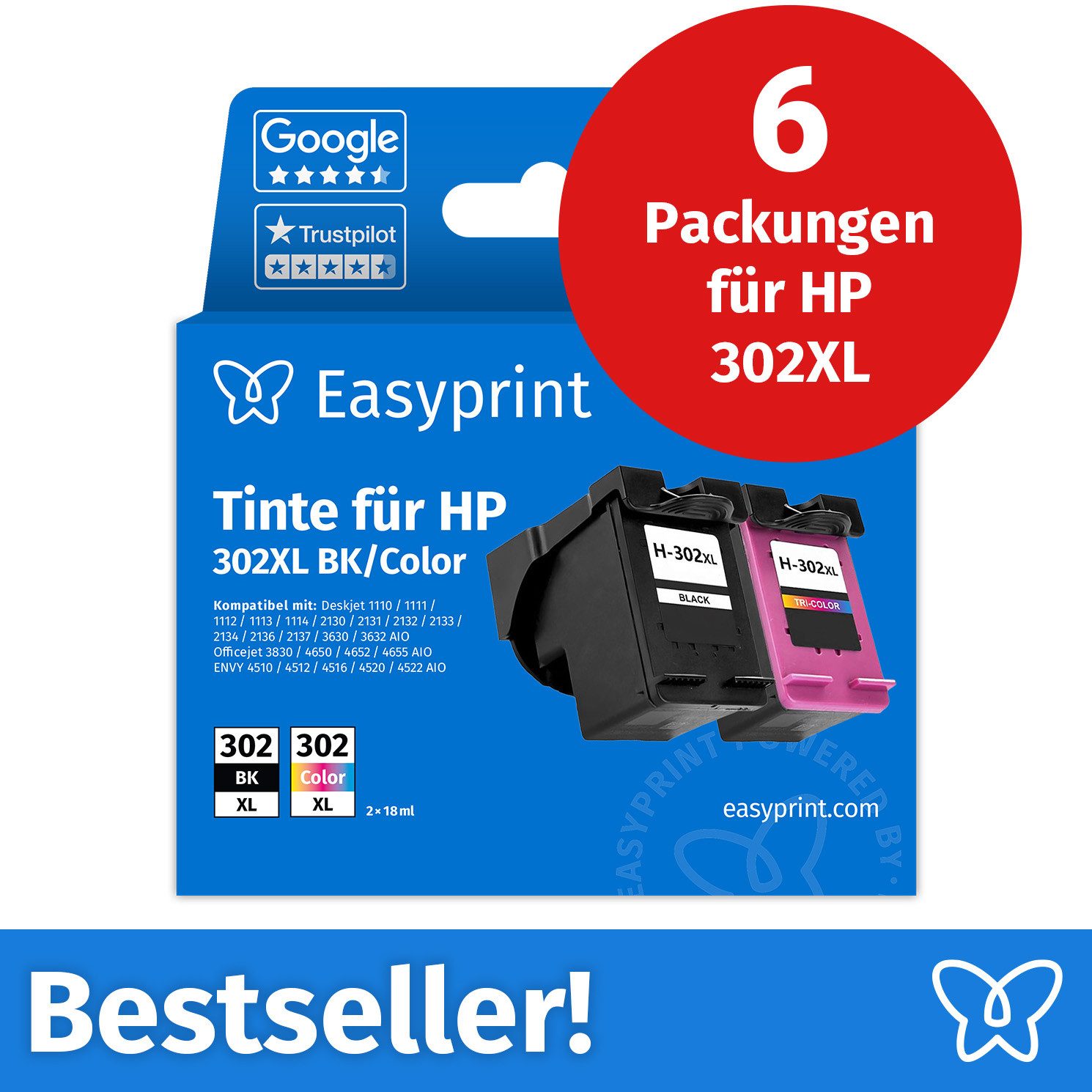 Easyprint Tintenpatrone (Packung, 6-tlg)