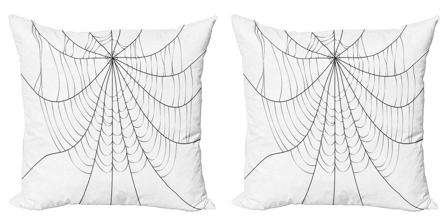 Kissenbezüge Modern Accent Doppelseitiger Digitaldruck, Abakuhaus (2 Stück), Spinnennetz monochrome Cobweb