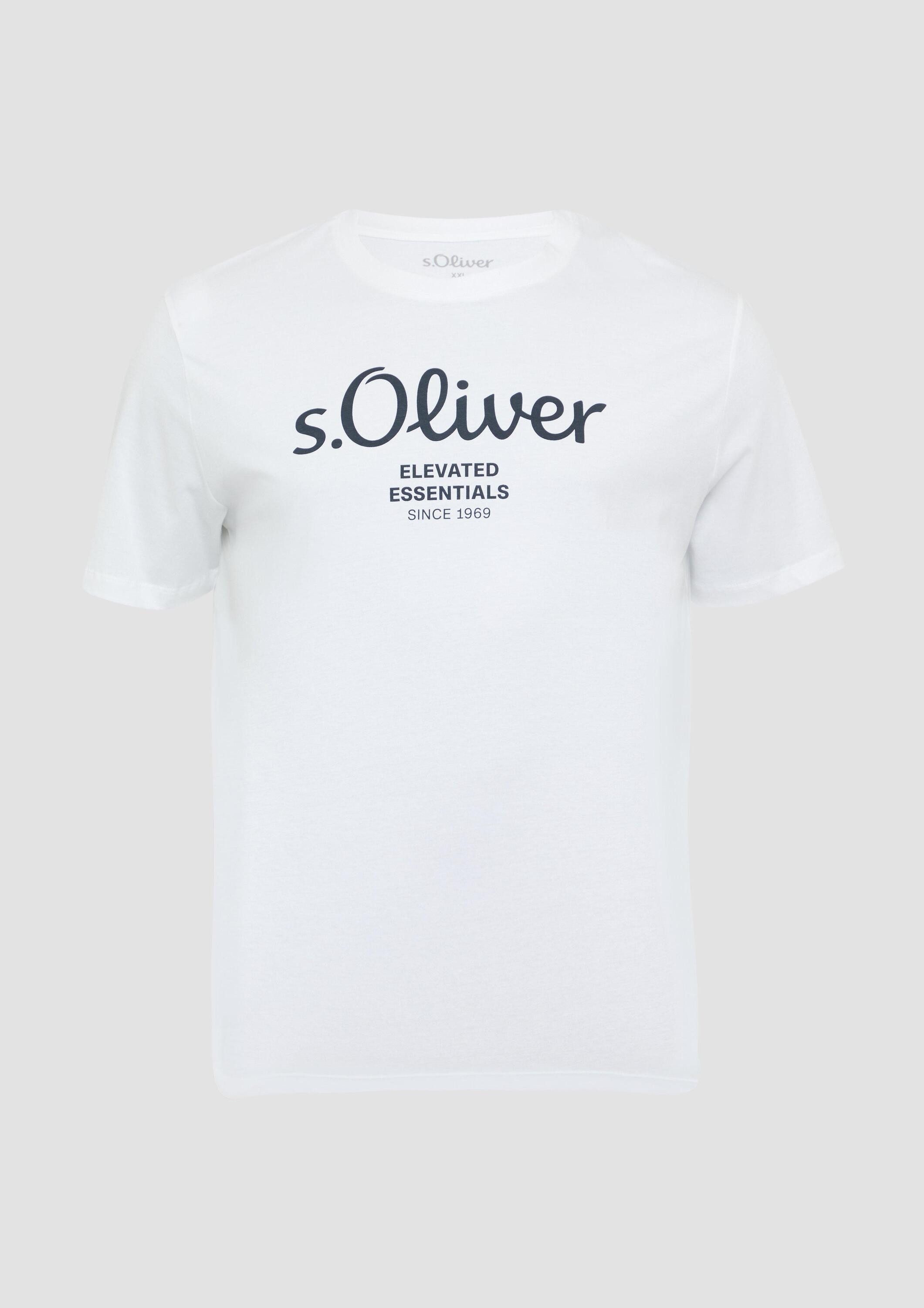 s.Oliver Kurzarmshirt T-Shirt Baumwoll-T-Shirt mit Logo-Print