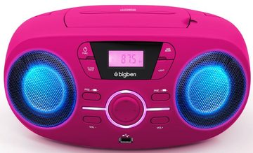 BigBen tragbarer CD Player CD61 pink USB MP3 FM Radio AUX-IN AU363180 CD-Player