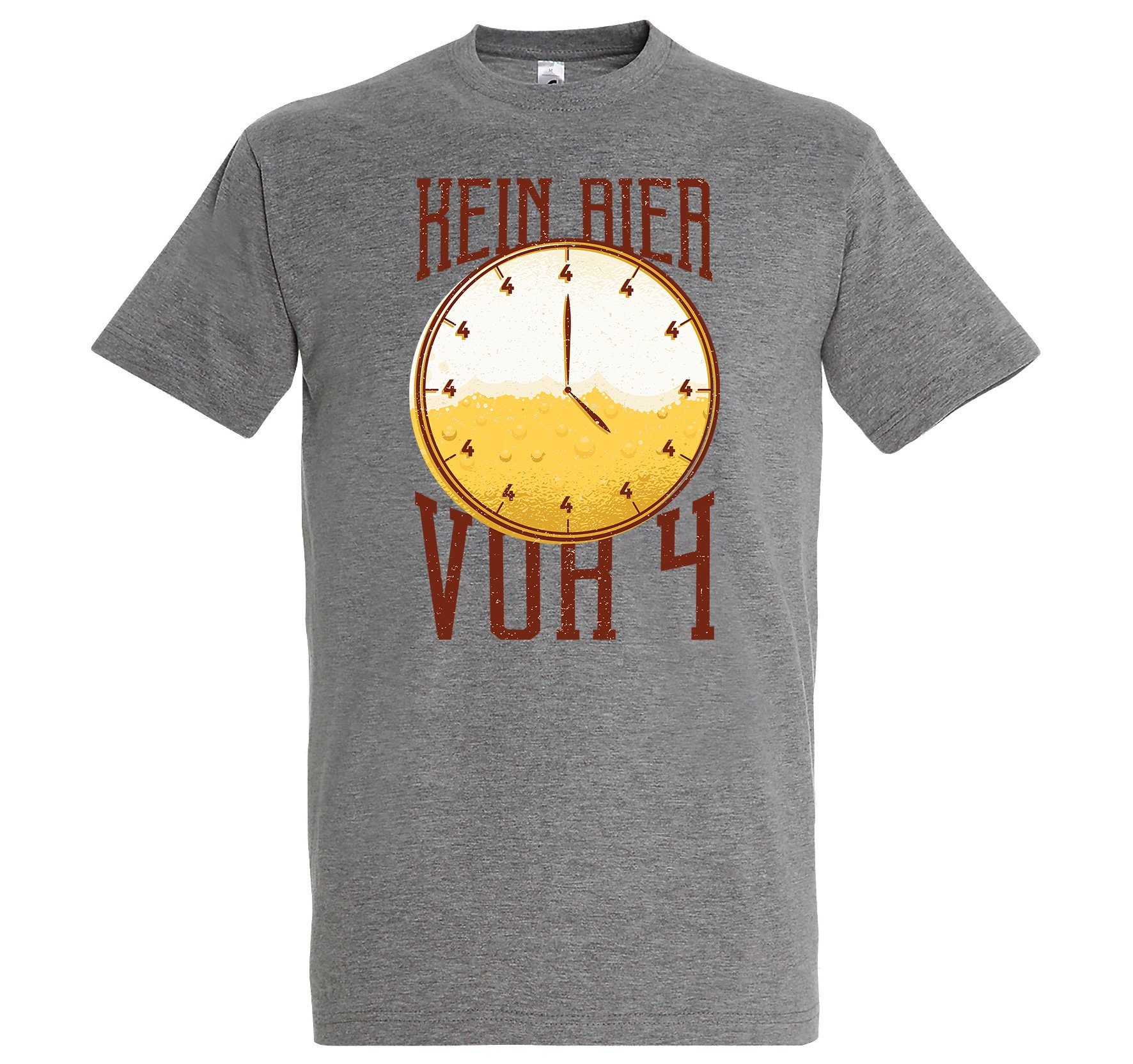 T-Shirt mit Herren BierVor4 Spruch Grau Youth Designz lustigem Shirt
