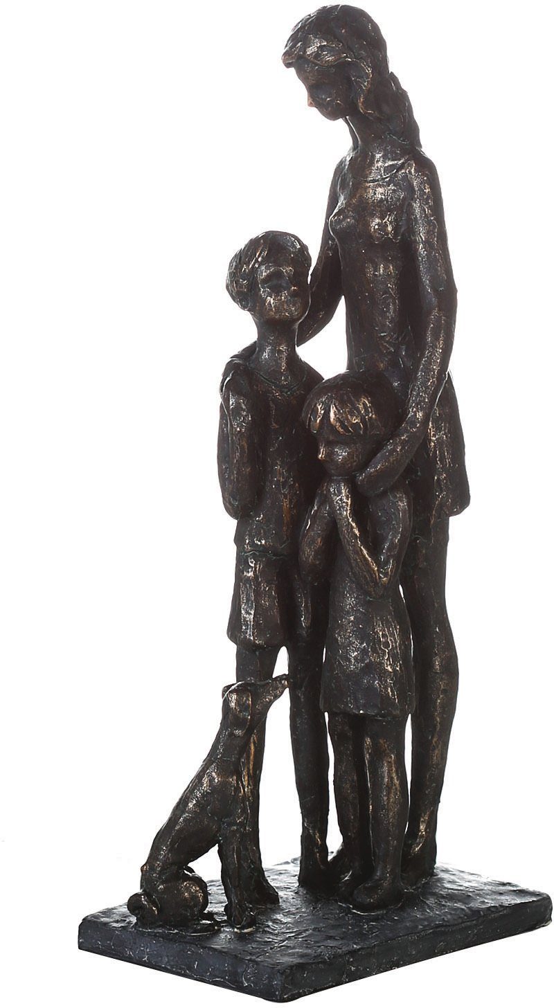 Casablanca by Gilde Dekofigur Skulptur Familie, bronzefarben (1 St),  Dekoobjekt, Höhe 31 cm, mit Spruchanhänger, Wohnzimmer