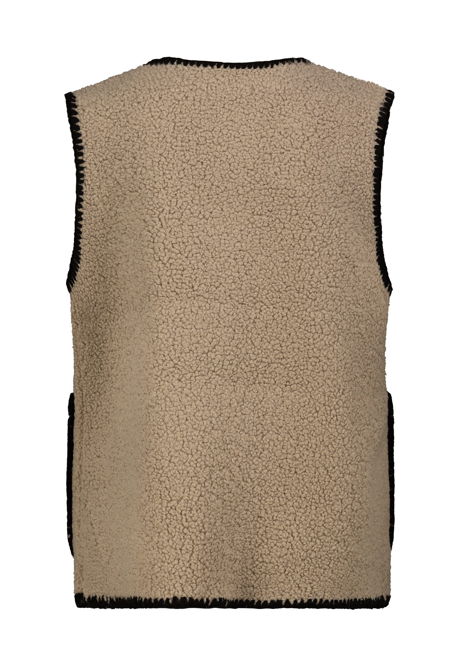 SUBLEVEL Fleeceweste Damen Weste mit aufgesetzten Taschen Teddyfleece Kunstfelloptik