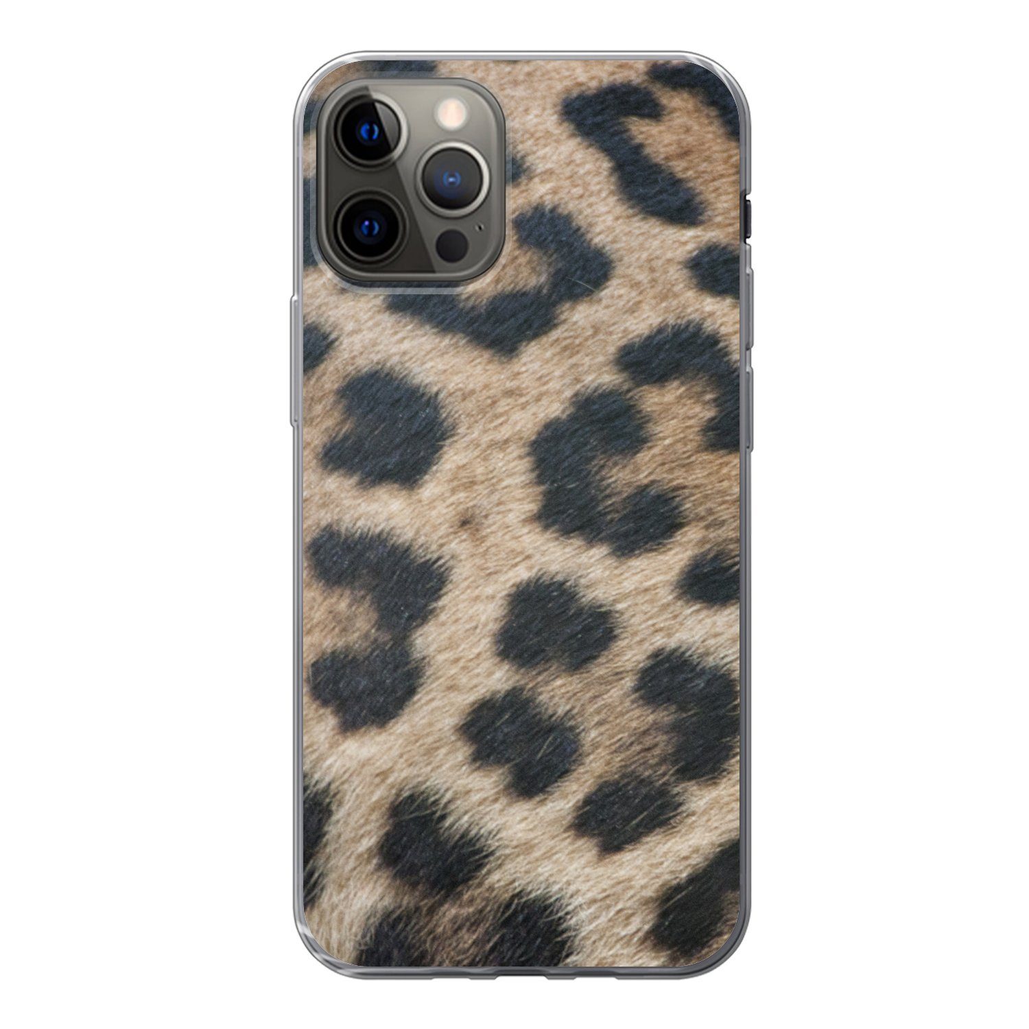 MuchoWow Handyhülle Leopardenmuster, Handyhülle Apple iPhone 12 Pro, Smartphone-Bumper, Print, Handy