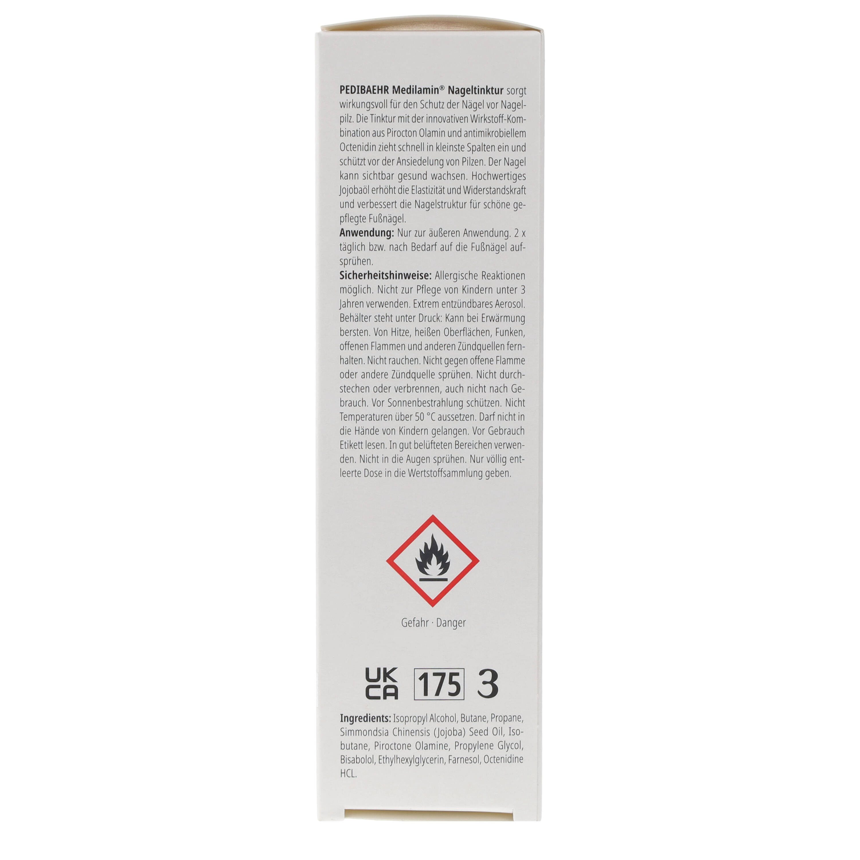 Pedibaehr Nagelpflegeserum Pedibaehr Medilamin Nageltinktur 125ml, 1-tlg., wirkt antimikrobiell, therapiebegleitende Nagelpilzbehandlung