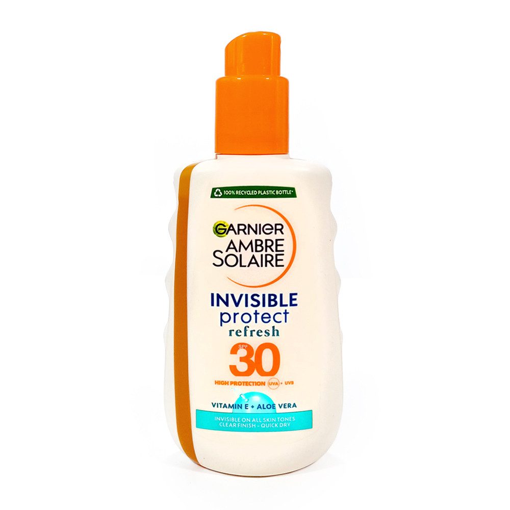 GARNIER Sonnenschutzspray Ambre Solaire Invisible Protect Refresh LSF 30 Pumpspray (200 ml), mit kühlendem Frische-Effekt