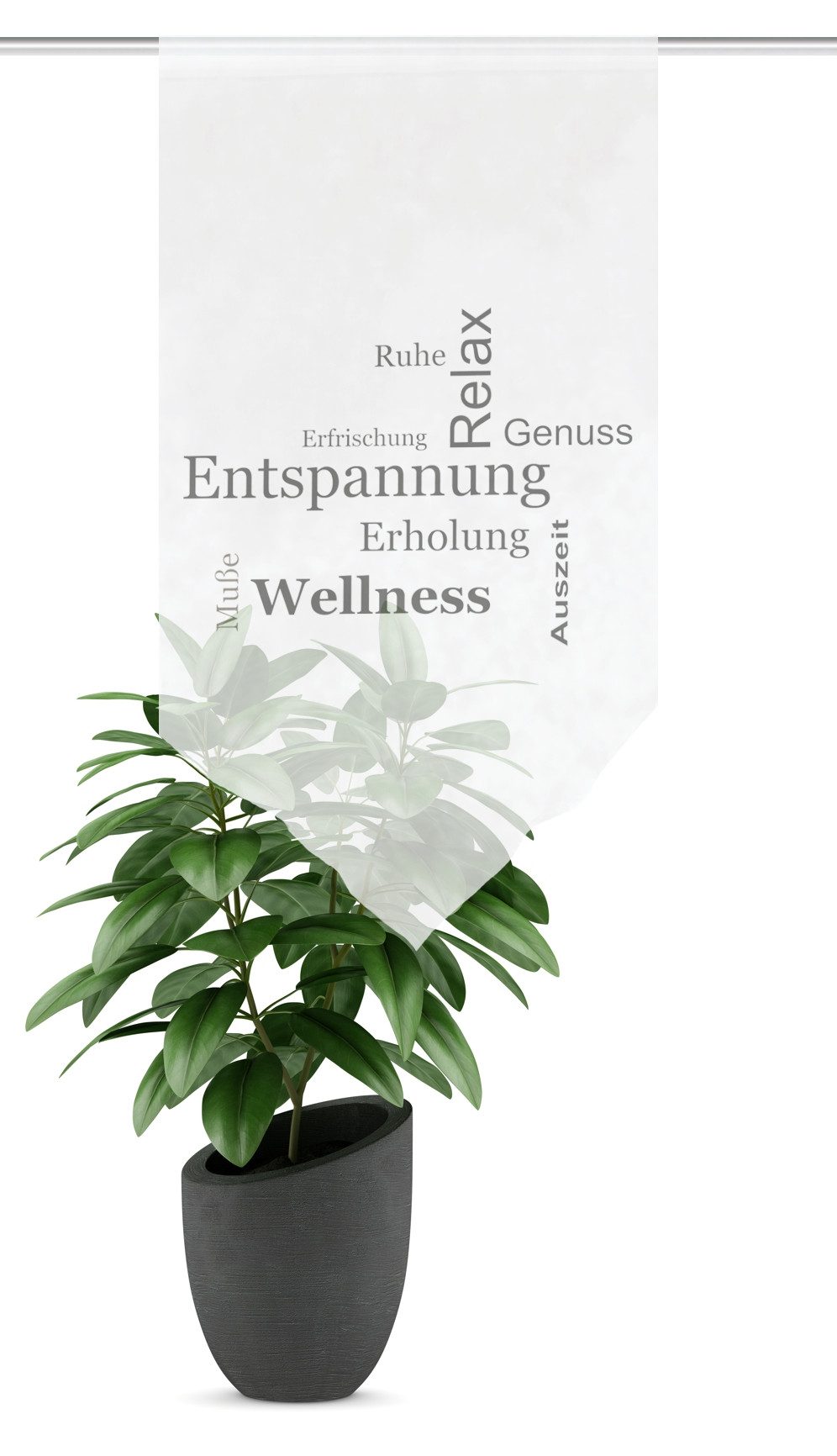 HOME WOHNIDEEN Scheibengardine AUSZEIT (1 St), Stangendurchzug, halbtranspa günstig online kaufen