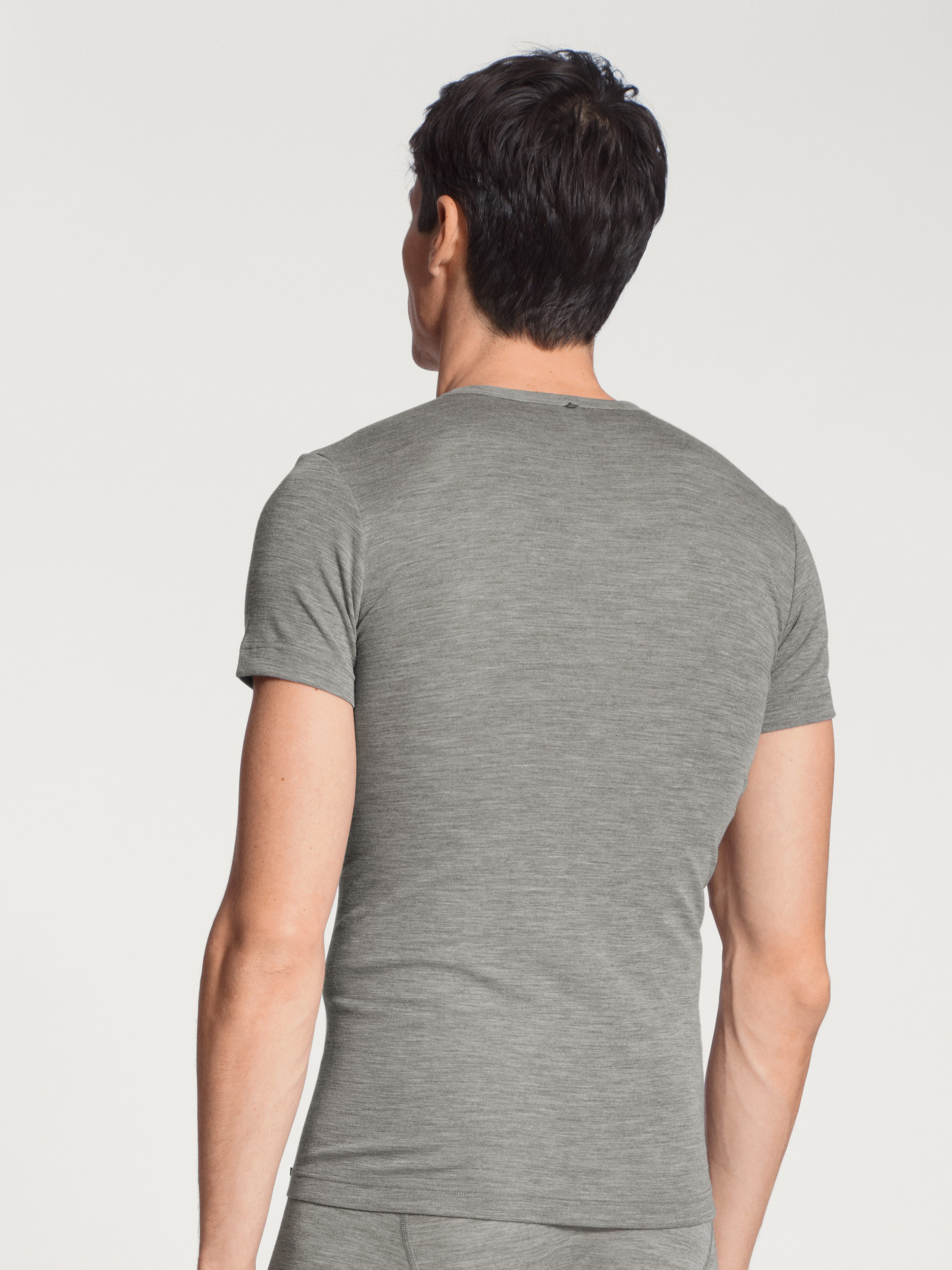 CALIDA T-Shirt Wool & Silk einzigartige Melé-Optik, wärmend, atmungsaktiv, weich