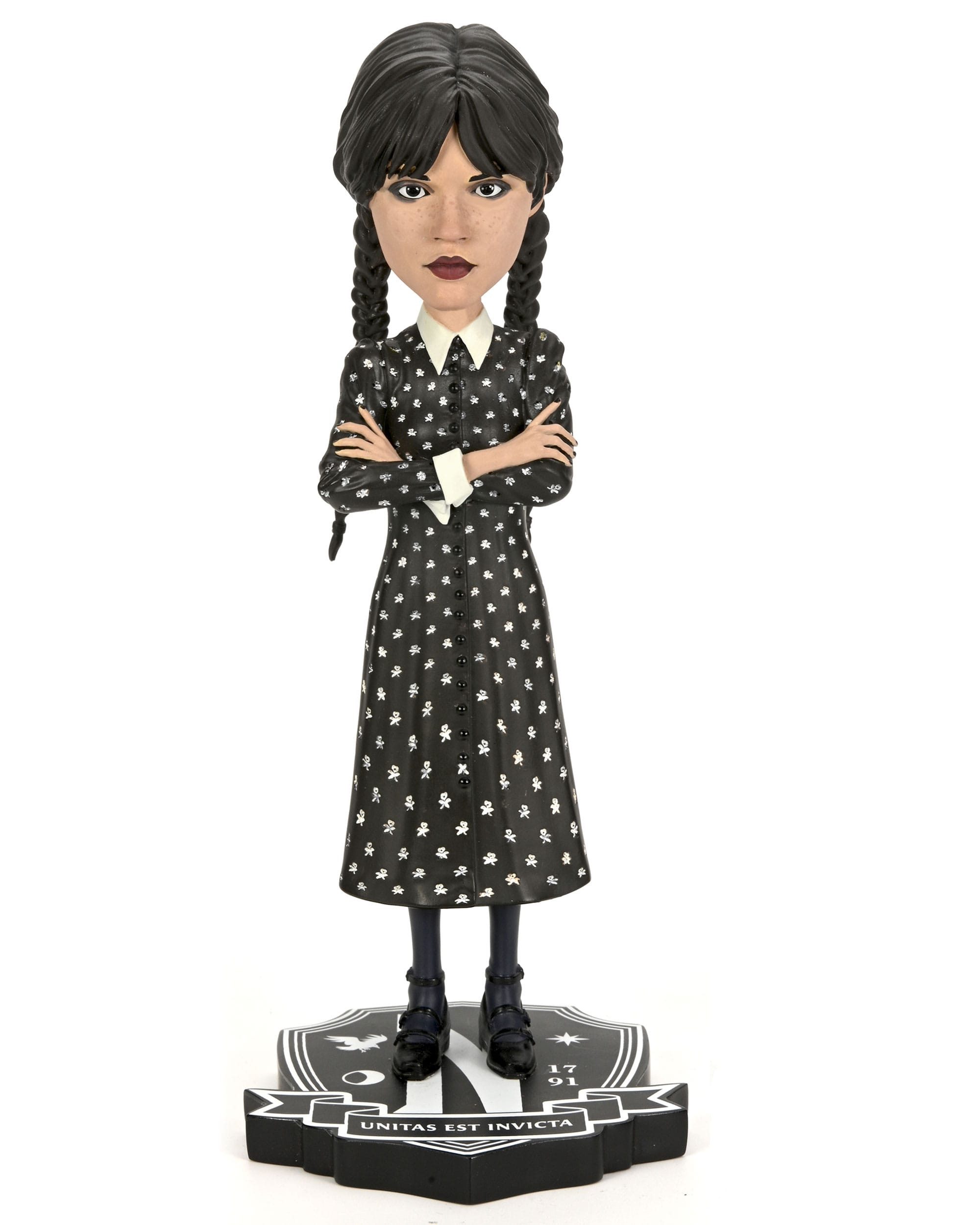 NECA Dekofigur Wednesday Head Knocker Wackelkopf-Figur Wednesday Addams 21 cm (1 St), aus hochwertigem Resin gefertigt