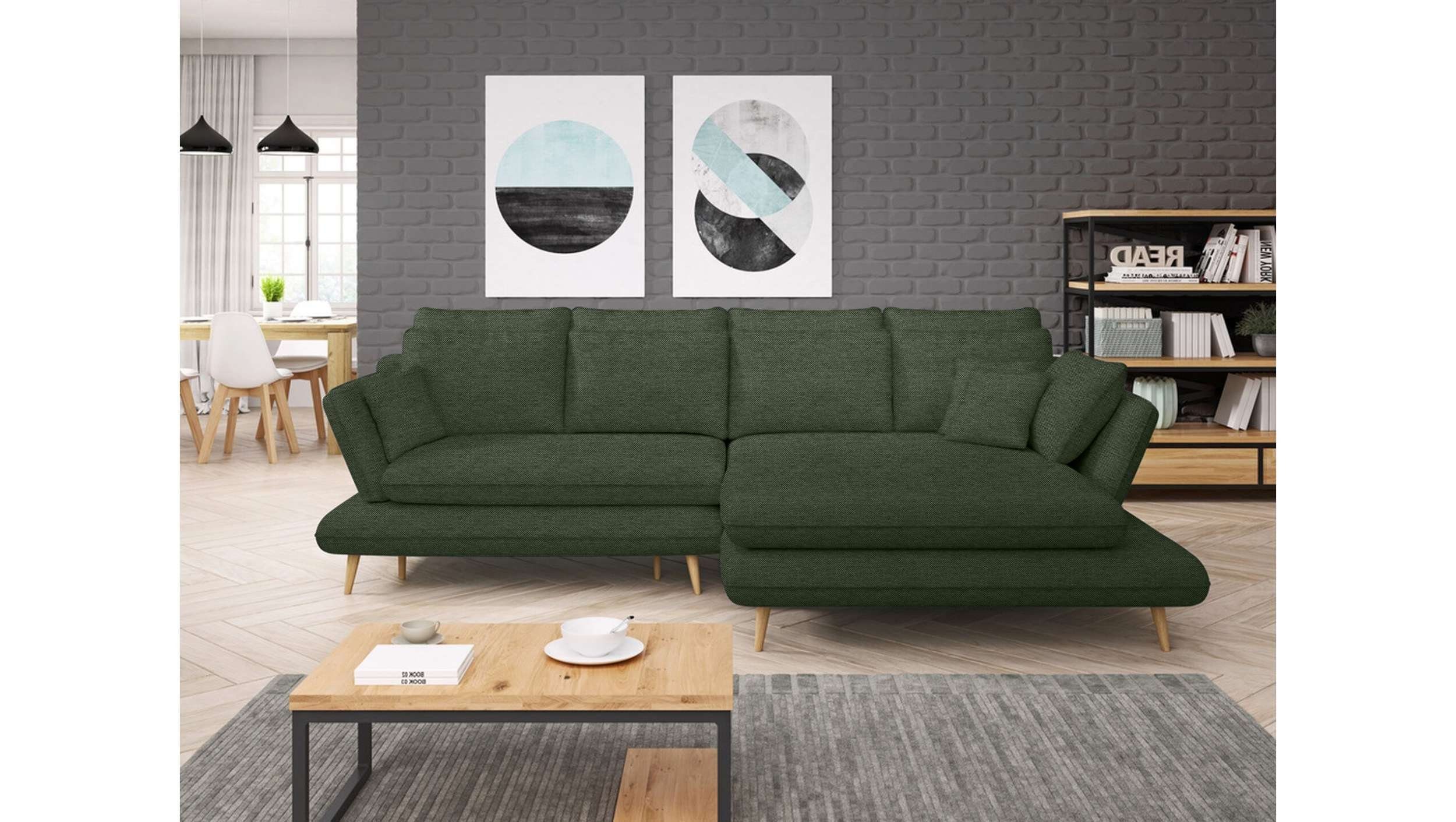 Stylefy Ecksofa Mondino, L-Form, Eckcouch, mane links oder rechts bestellbar, mit Bettkasten und Bettfunktion, inklusive Kissen, frei im Raum stellbar, Modern Design