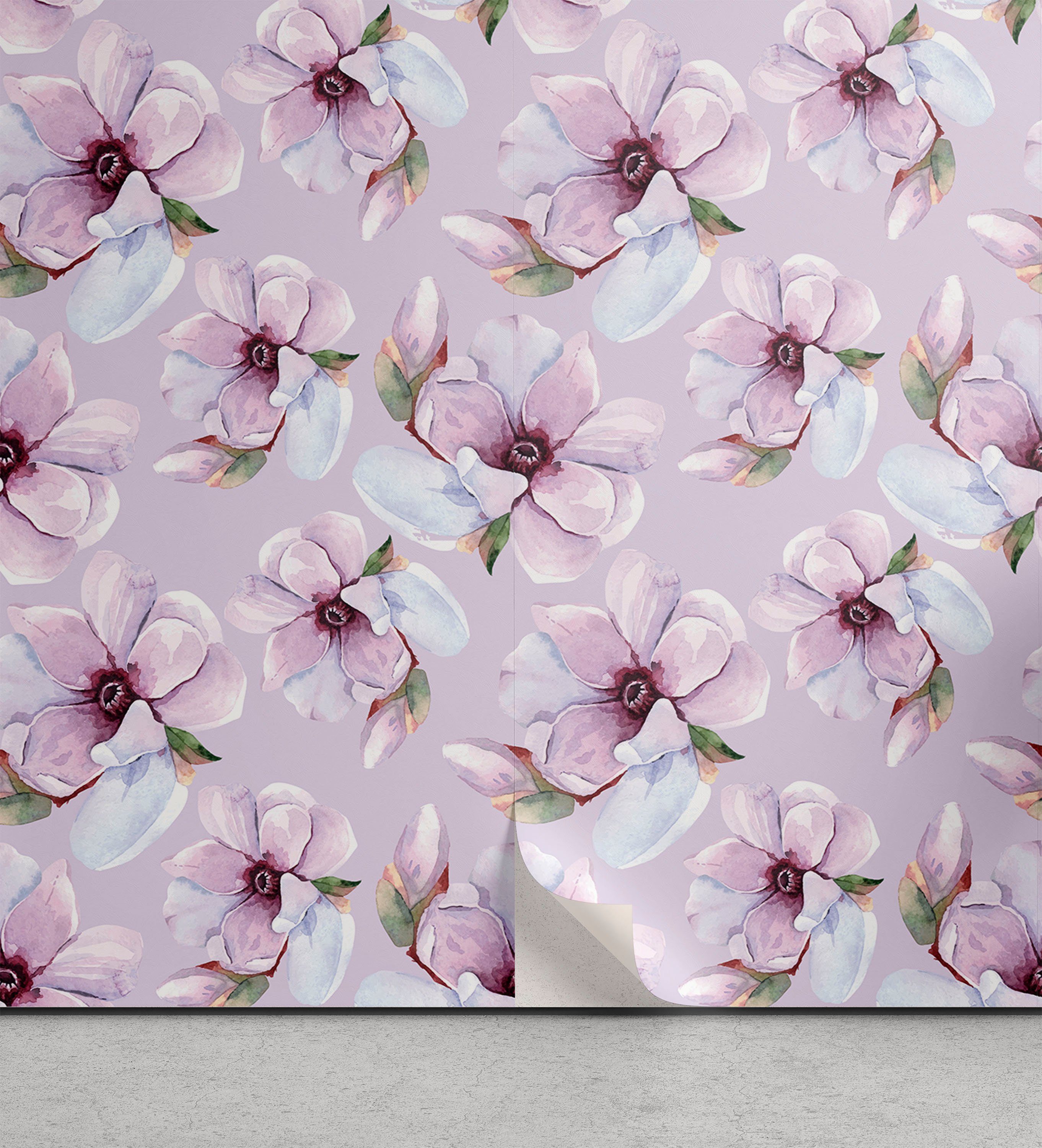 Abakuhaus Vinyltapete selbstklebendes Wohnzimmer Küchenakzent, Aquarell-Blumen Blumen Blooming