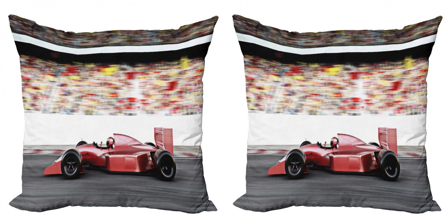 Kissenbezüge Modern Accent Doppelseitiger Abakuhaus Stück), Autos Car (2 Race Seitenansicht Digitaldruck, Red