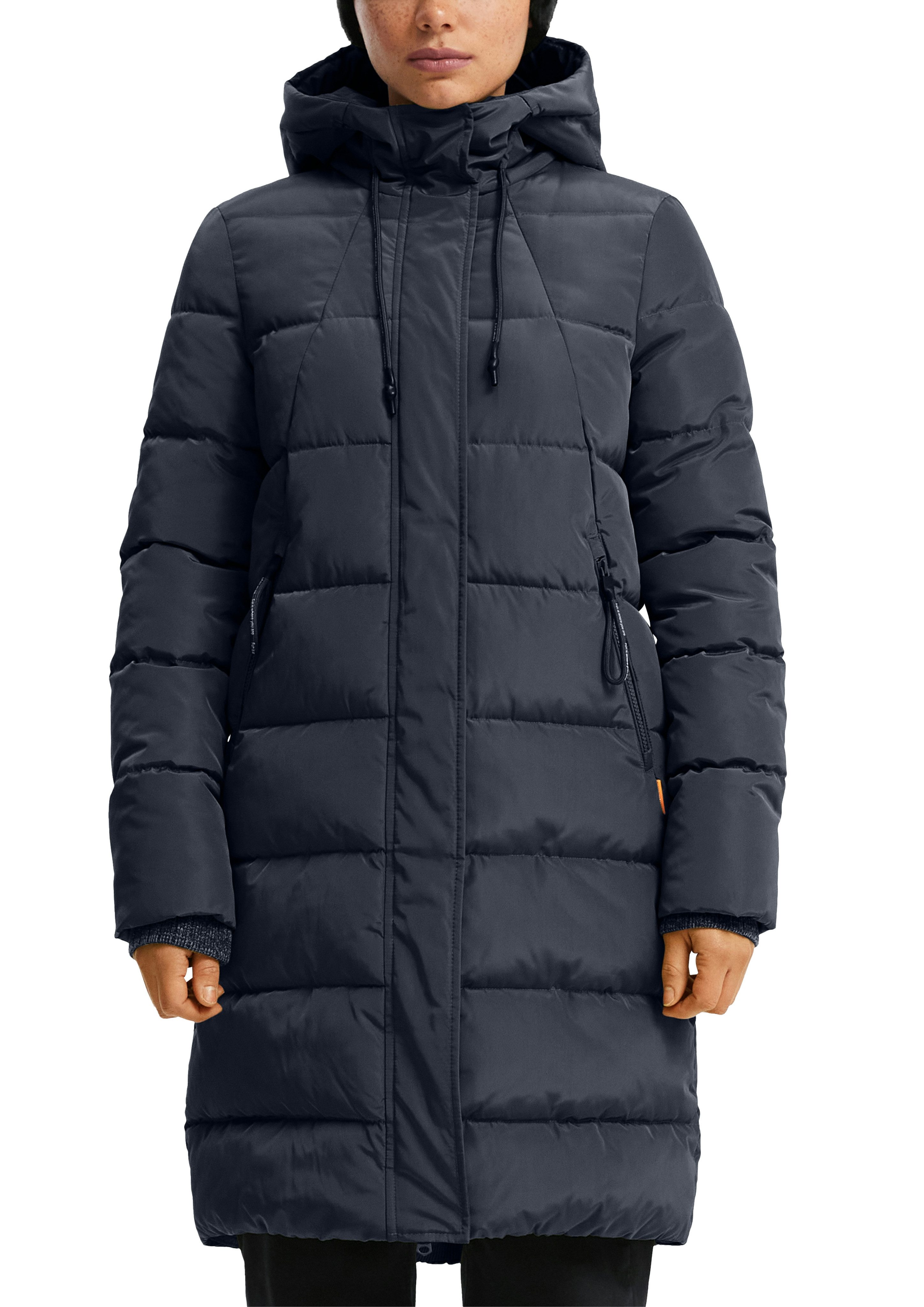 QS Steppjacke lang, mit Kapuze