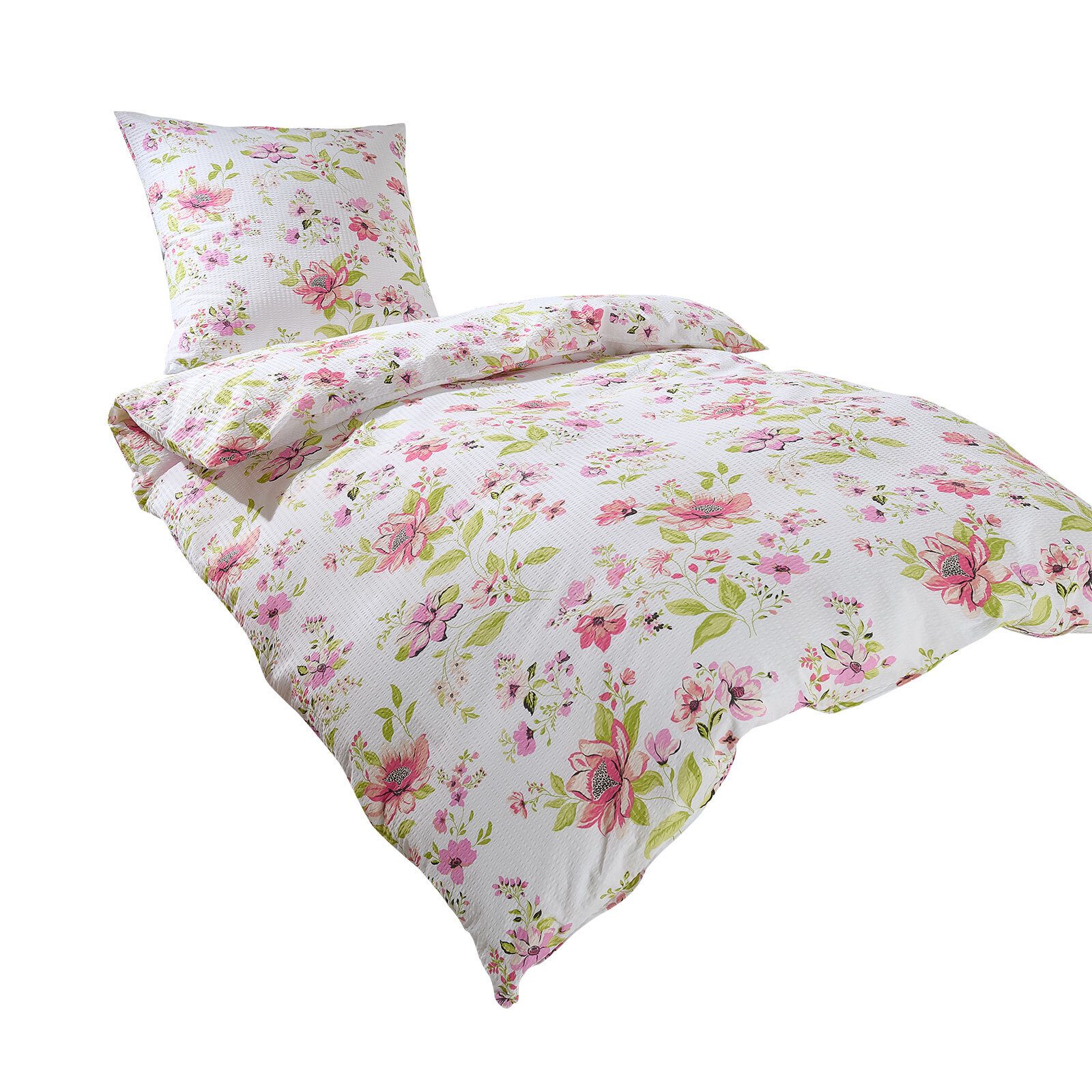 TRAUMSCHLAF Bettwäsche Fleur, Seersucker, 3 teilig, günstig online kaufen