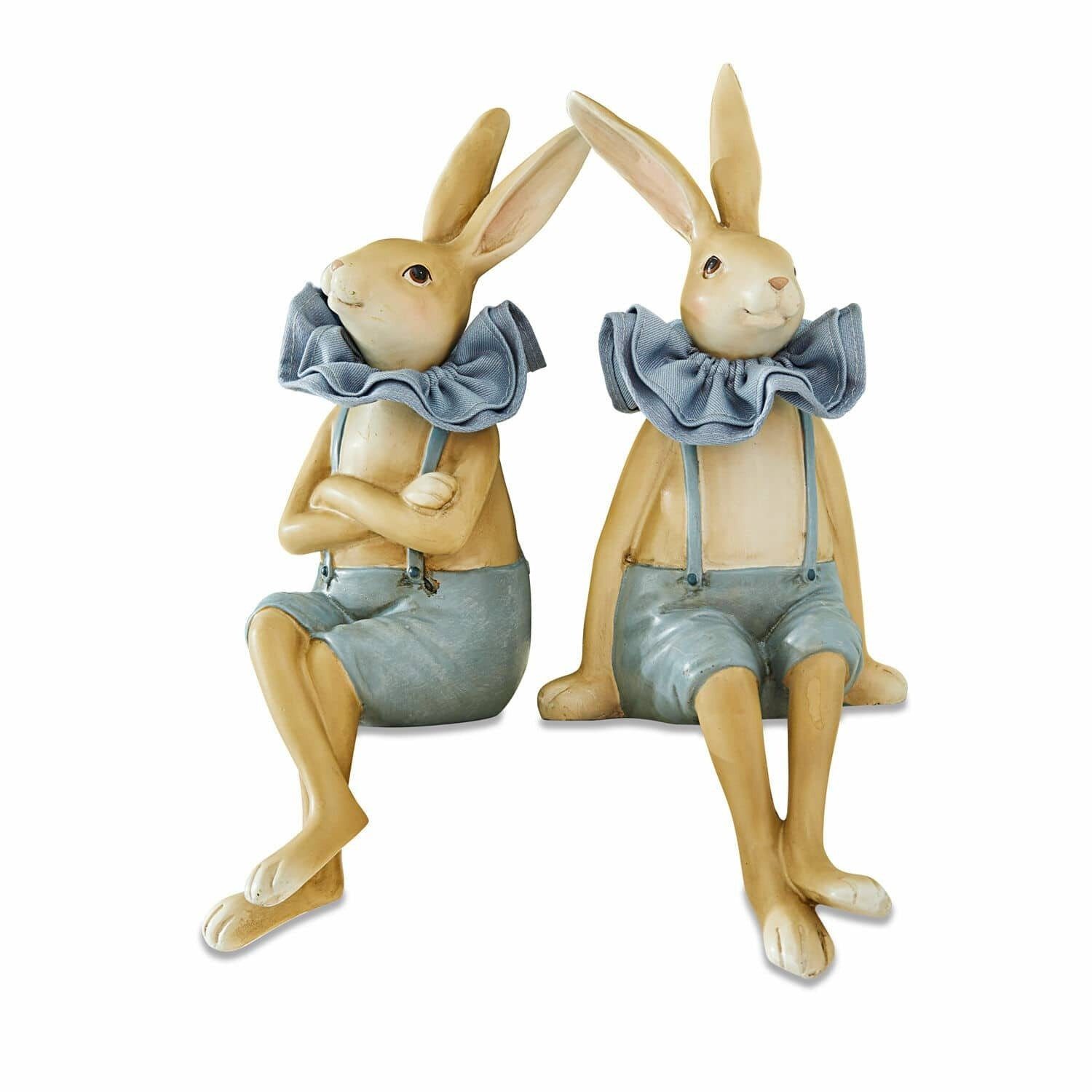 Mirabeau Osterfigur Hase 2er Set Shanece braun/blau