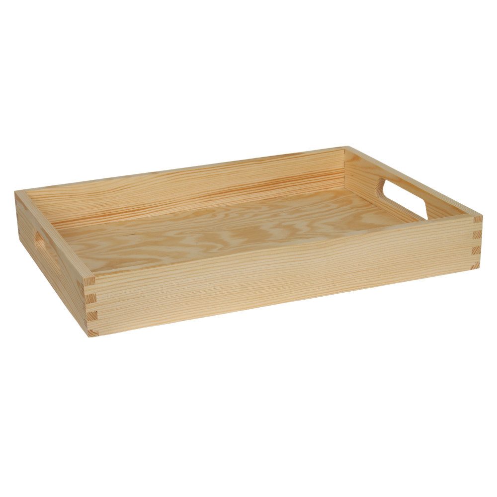 NATUREHOME Tablett Holztablett Massivholz NH-B 50 x 35,5 x 7 cm, Kiefernholz, (1-tlg), Massivholz, Handarbeit
