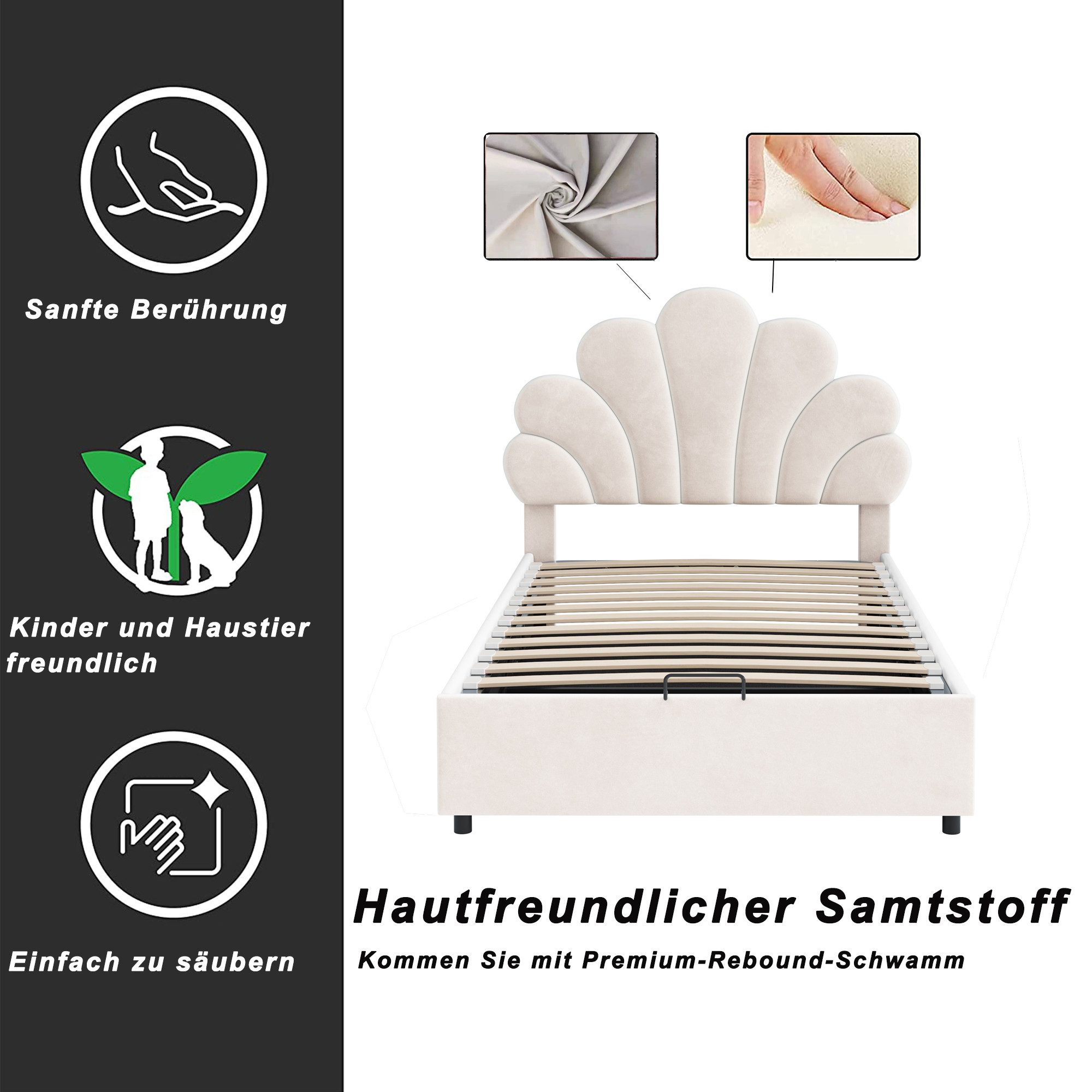 STILVORA Kinderbett 90x200 Kinderbett mit Matratze,Jugendbett mit Stauraum günstig online kaufen