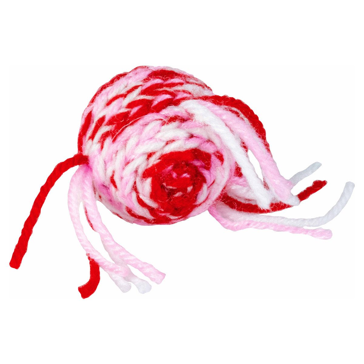 DUVO+ Tierkuscheltier Katzenspielzeug Wooly Ball mit Sound rot/weiß