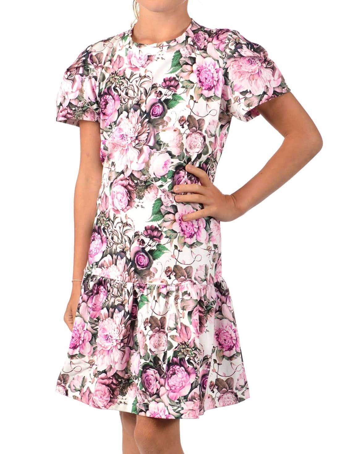 KMISSO Sommerkleid Mädchen Kleid mit bequem Kräuselfaltenrock 30367 zu tragen (1-tlg) Rosa