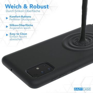 EAZY CASE Handykette Silikon Kette für Samsung Galaxy A72 / A72 5G 6,7 Zoll, Kette zum Umhängen für Unterwegs Umhängeband Kordel Handyhülle Schwarz
