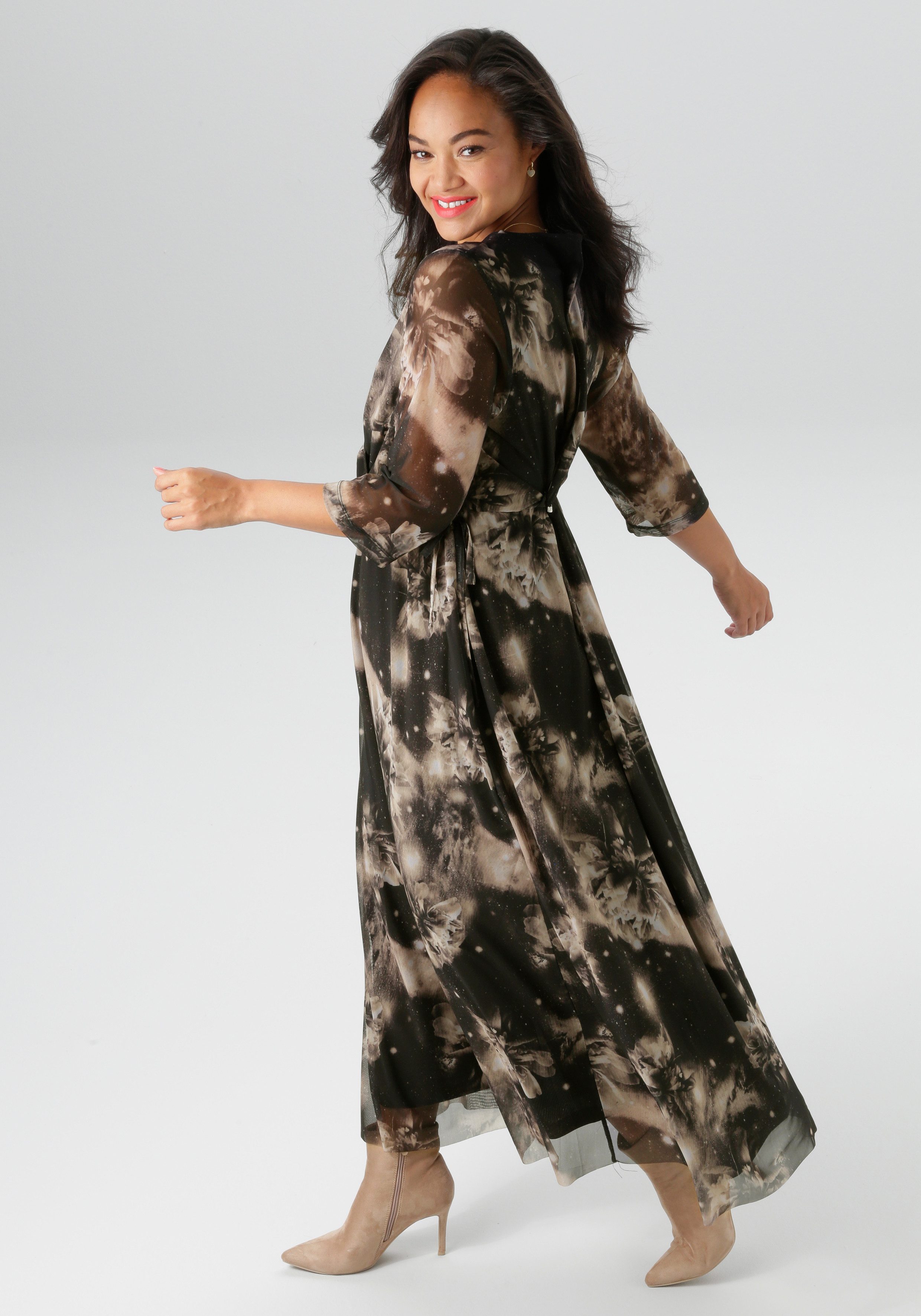 Aniston PLUS Midikleid In Mesh Qualität - NEUE KOLLEKTION günstig online kaufen