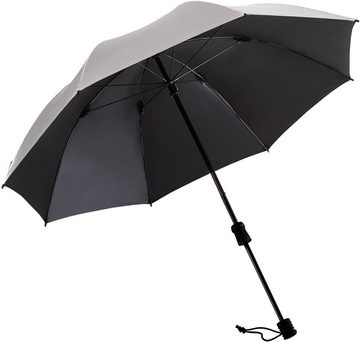 EuroSCHIRM® Stockregenschirm Swing handsfree, silber, handfrei tragbar, mit UV-Lichtschutzfaktor 50+