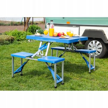 Redfink Campingtisch Camping-Tisch Set Tisch mit 4 Sitzplätzen klappbar Aluminium