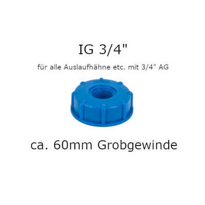 Hahnstück IBC Adaper S60x6 mit 3/4" IG für Auslaufhahn Kappe für Regenwassertank Bradas, (1-tlg)