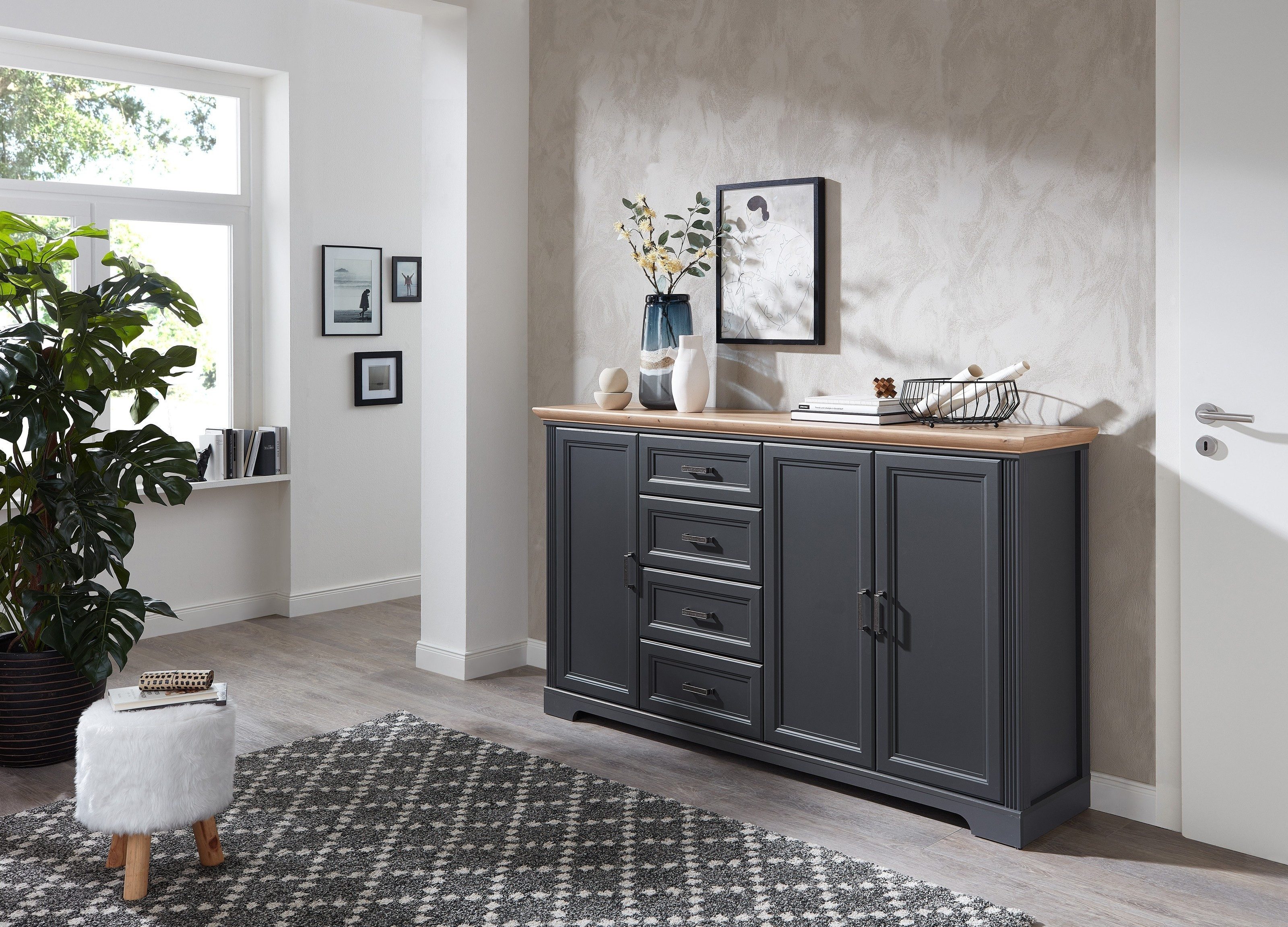 Innostyle Sideboard in Artisan/graphit mit 4 Schubladen und 2 Türen (BxHxT: 182x102x41 cm)