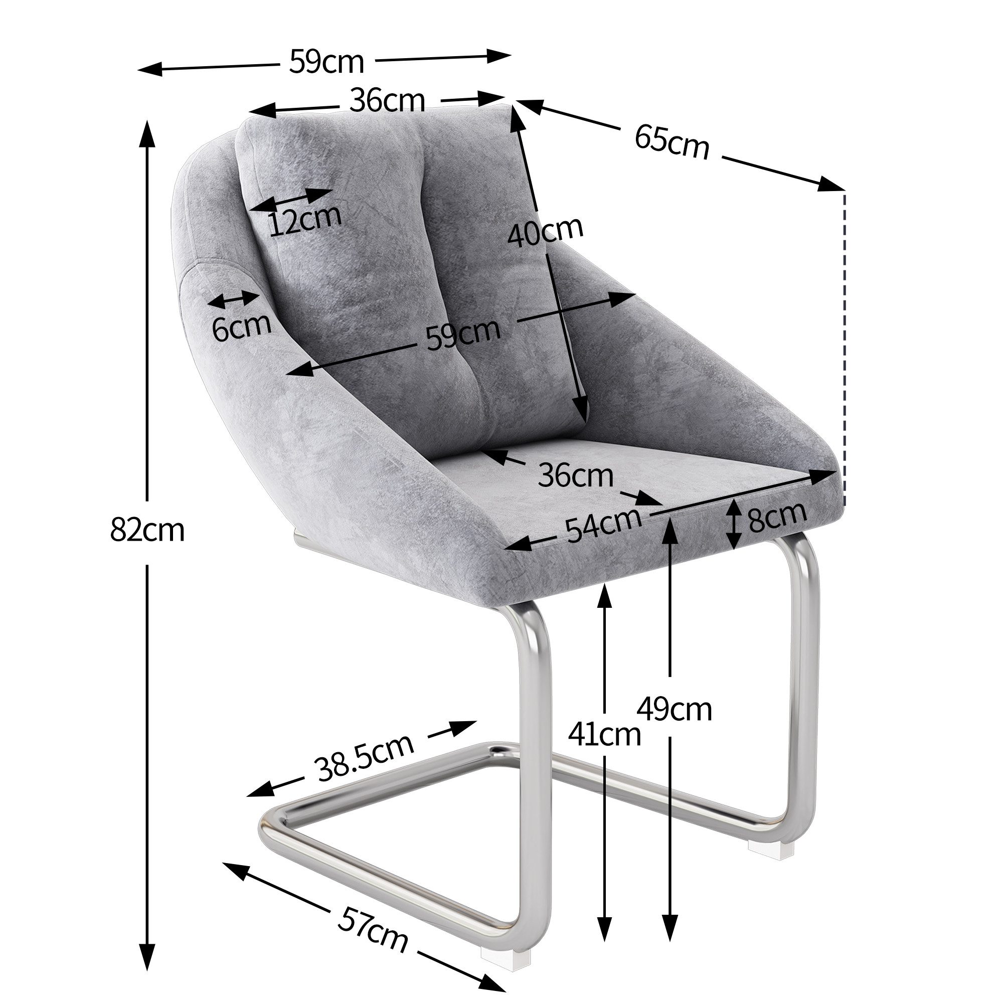 Flieks Freischwinger (Set, 2 St), 2er Set Esszimmerstühle mit Rückenkissen Polsterstuhl Schwingstühle