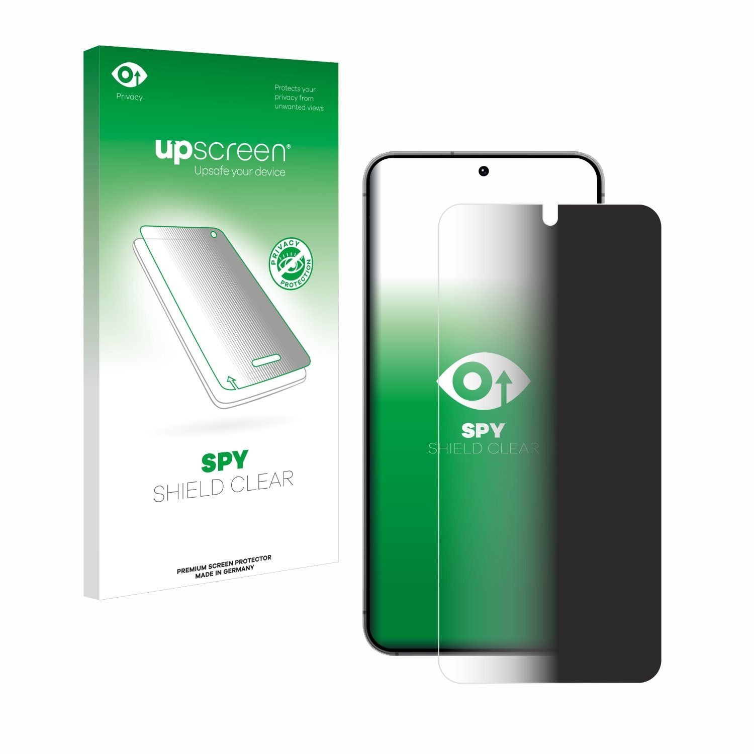 upscreen Blickschutzfolie für Samsung Galaxy S24, Displayschutzfolie, Blaulichtfilter Privacy Folie Schutzfolie Sichtschutz klar Anti-Spy
