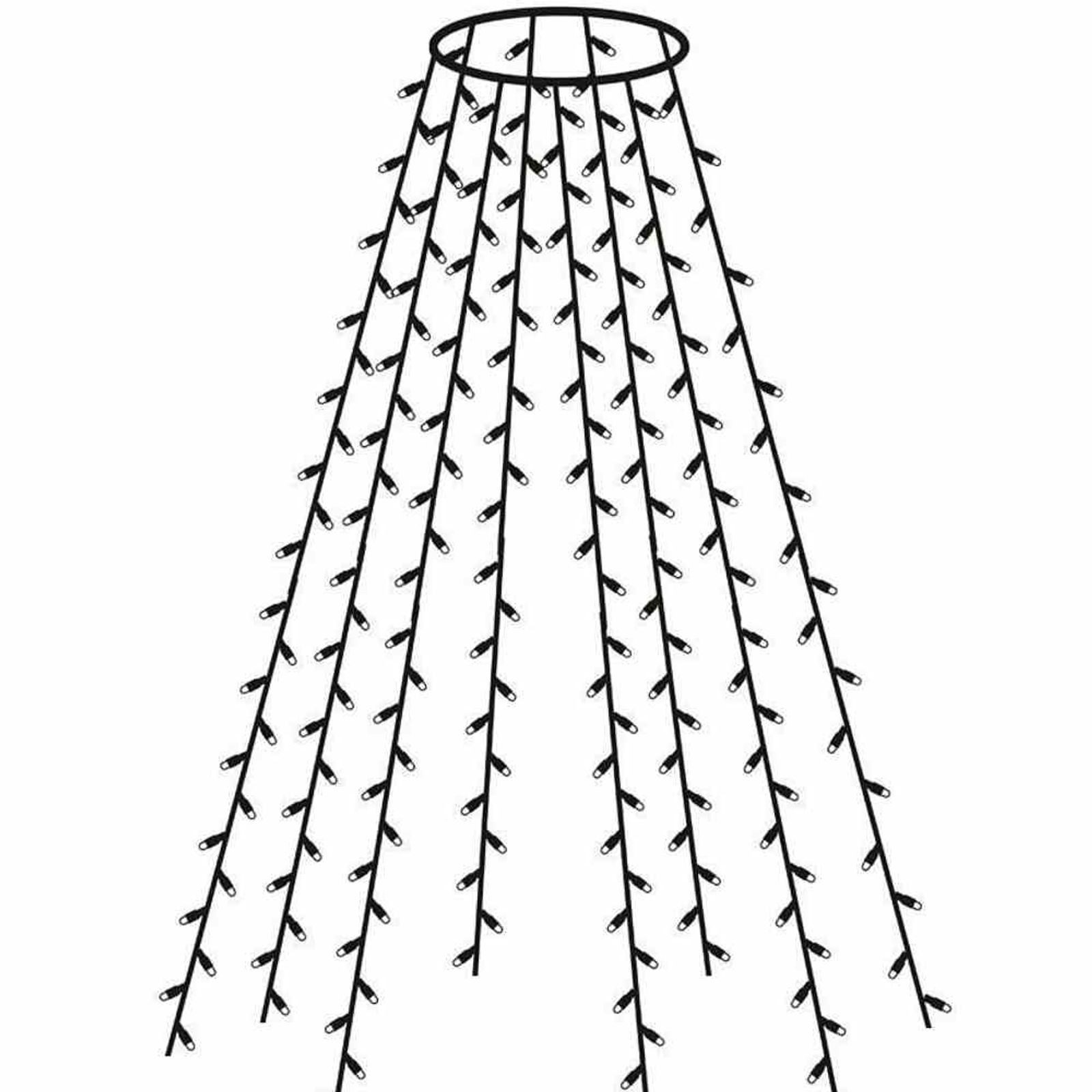 Lichterkette Baumvorhang LED Baumschmuck Weihnachtsdeko Garten Lichterketten Tannen