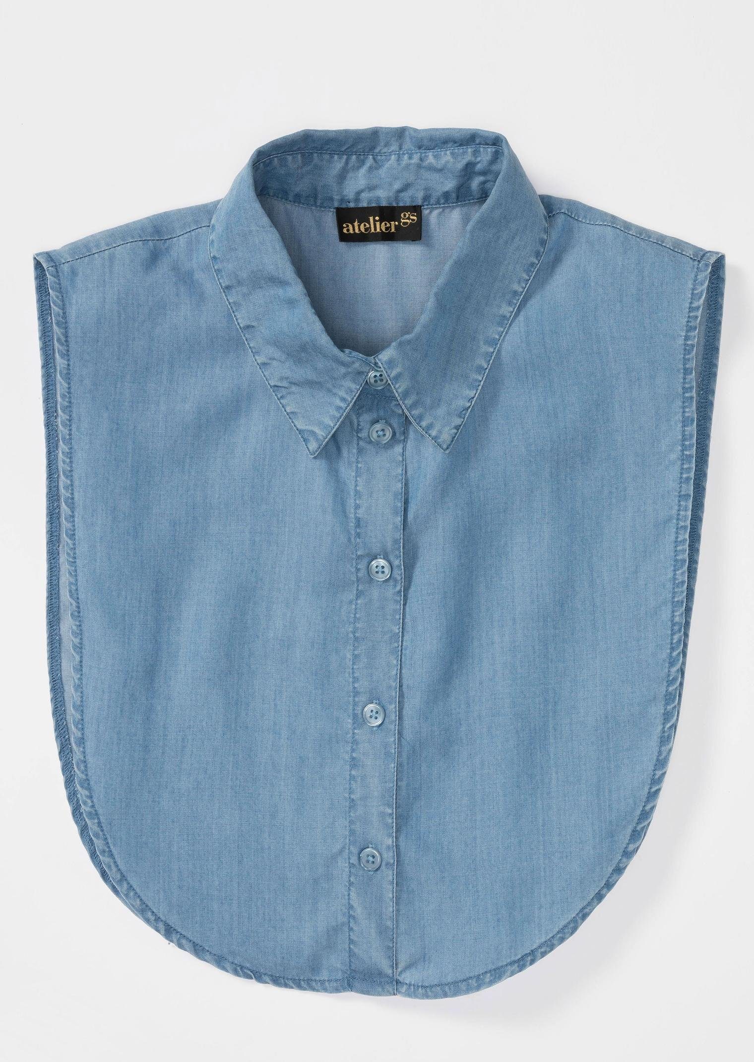 GOLDNER Kragen Trendiger Kragen in Denim-Optik, Unifarbenes Design mit klassischem Hemdkragen