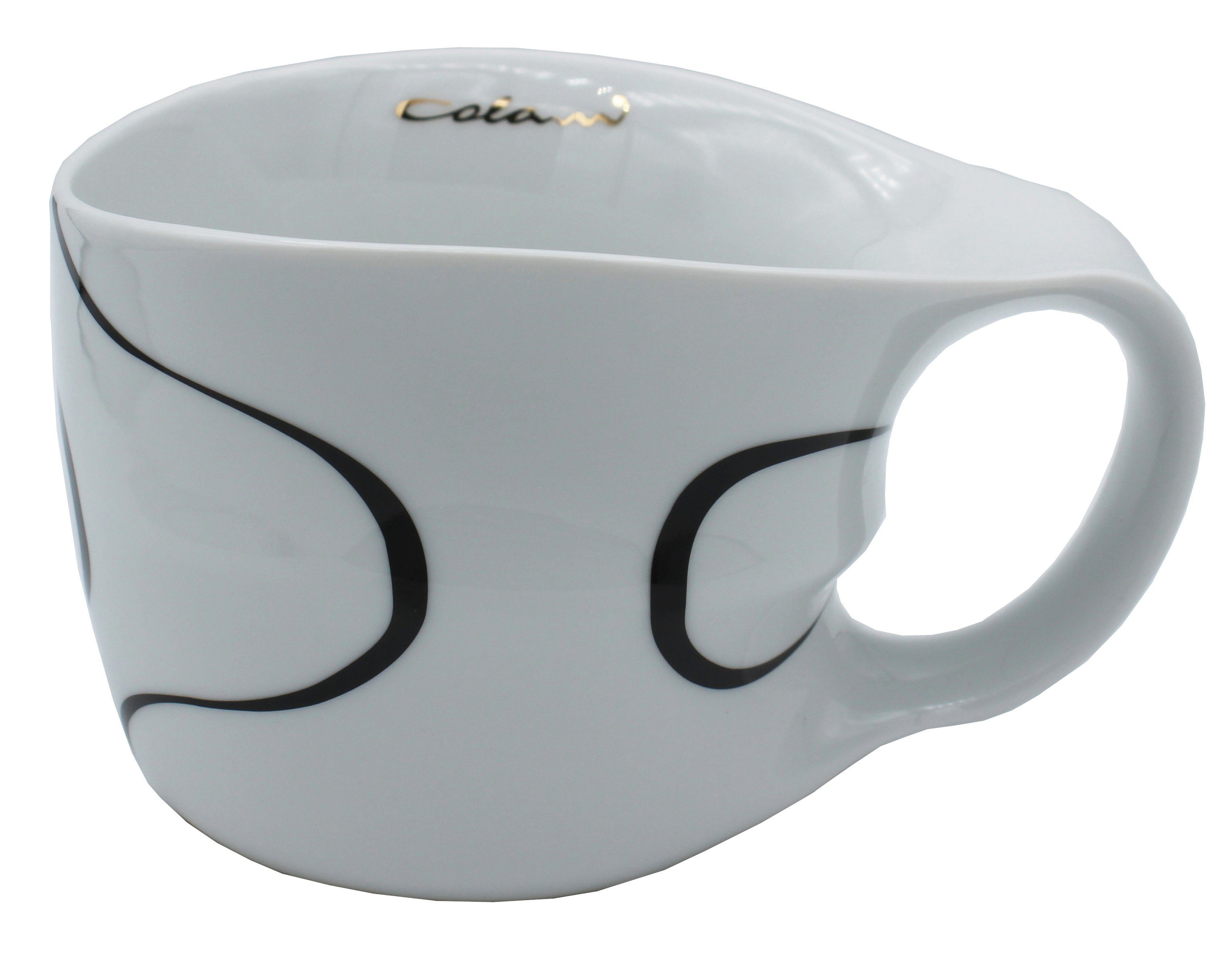 Colani Tasse Jumbotasse große XXL Tasse Becher Kaffeetasse Porzellan Loop 450ml, 1-tlg., Porzellan, im Geschenkkarton, Colani Schriftzug