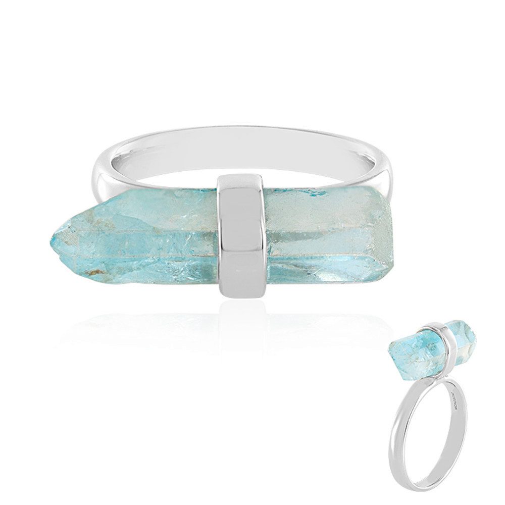 Cavill Solitärring Brasilianischer 6,60ct Himmelblauer Quarz Silberring, Plat. MONOSONO (1-tlg)