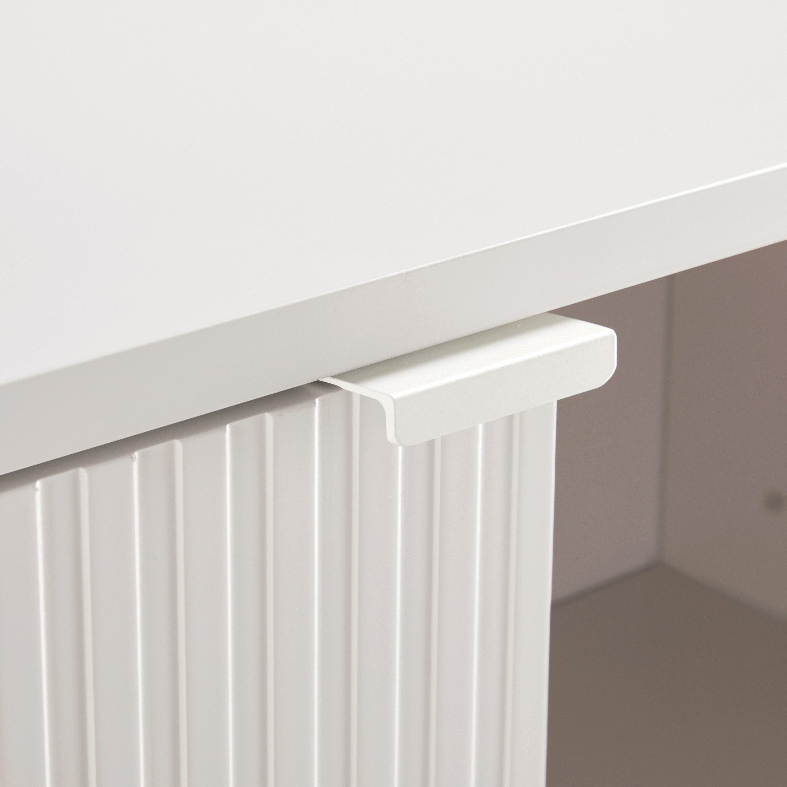 hjh LIVING Regal Regal SIO Mdf Platte, Gestell Aus Stahl, Highboard Kommode mit Soft-Close Tür, offene Fächer, Modernes Design