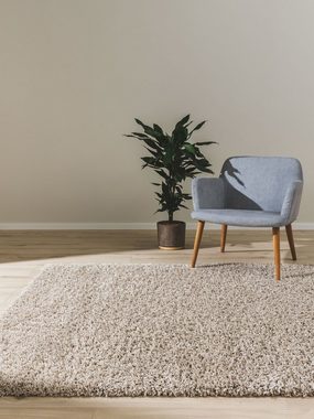 Hochflor-Teppich Soho, benuta, rechteckig, Höhe: 31 mm, Kunstfaser, Uni, Contemporary, Wohnzimmer