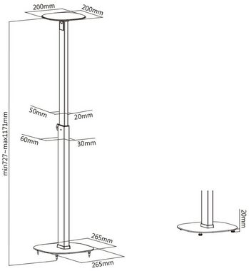 my wall HS23L Lautsprecherständer, (Set, 2-Teilig, 2 Ständer für Lautsprecherboxen)