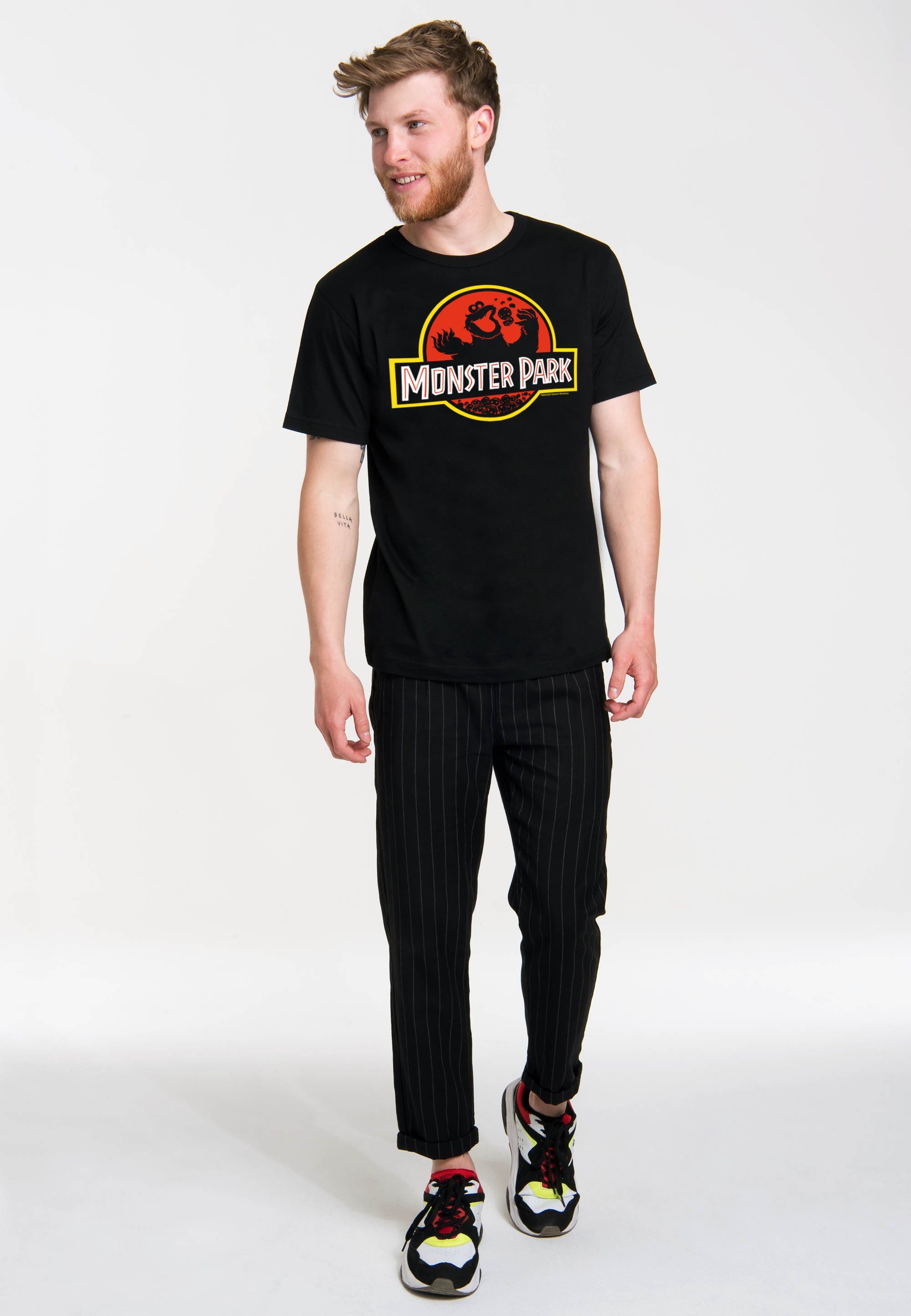 Cookie Monster - lizenziertem LOGOSHIRT Park Monster T-Shirt mit Print