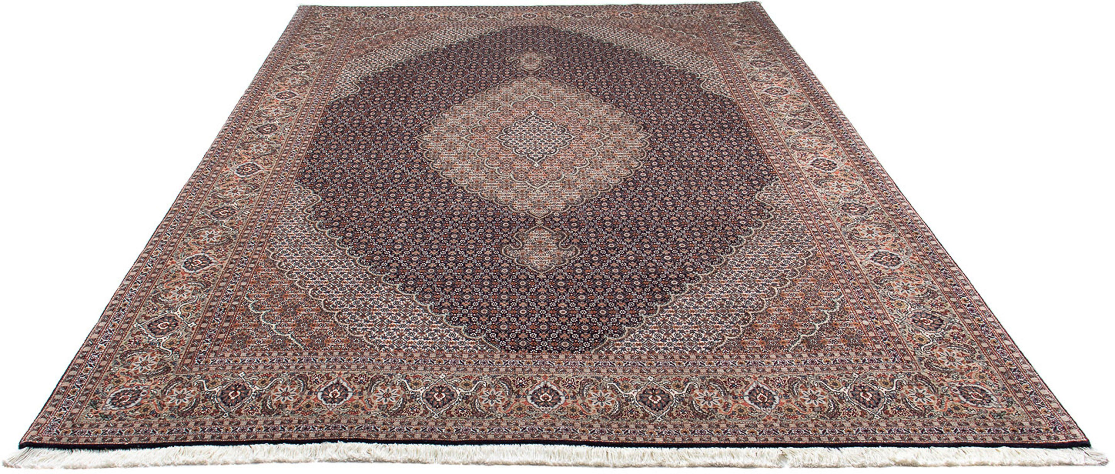 Orientteppich Perser - Täbriz Zertifikat - 207 cm 296 Einzelstück rechteckig, mm, mit Wohnzimmer, morgenland, - 10 dunkelblau, x Höhe: Handgeknüpft