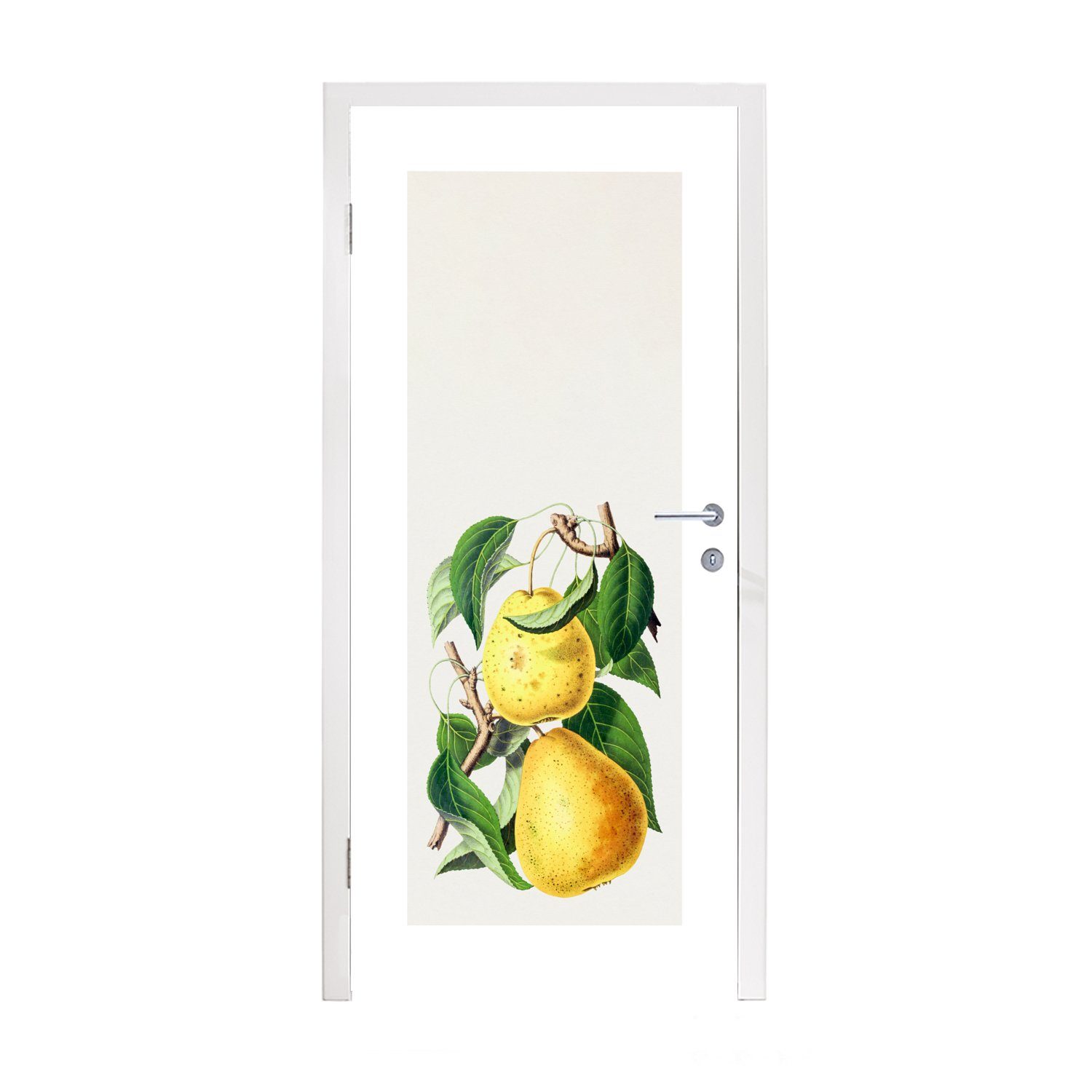 MuchoWow Türtapete Lebensmittel - Birne Tür, Obst, (1 Matt, bedruckt, Fototapete Türaufkleber, - für St), 75x205 cm