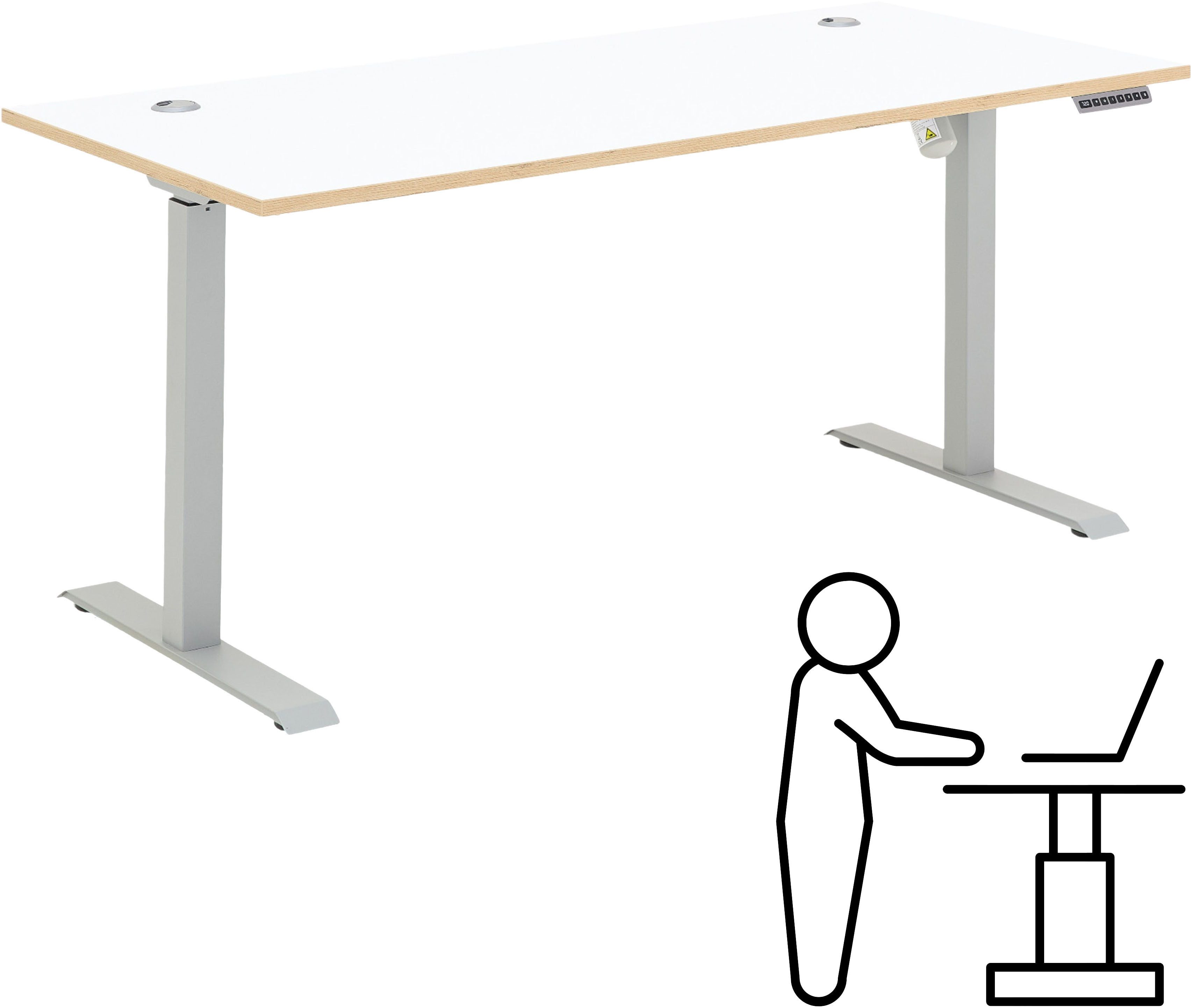 Innostyle Schreibtisch Memphis Schreibtisch, 160x72x77cm (B/H/T) (1-St), Soft Touch Oberfläche, Füße justierbar, Memory Funktion